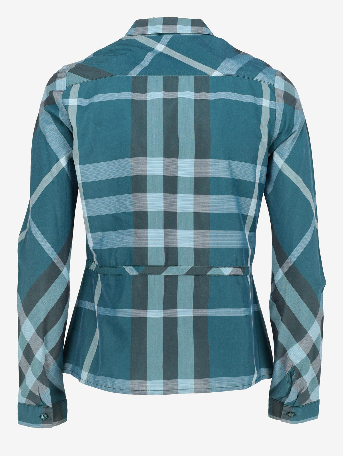 Burberry Blue Check Cotton-Blend Blouse W7926.8  Burberry 