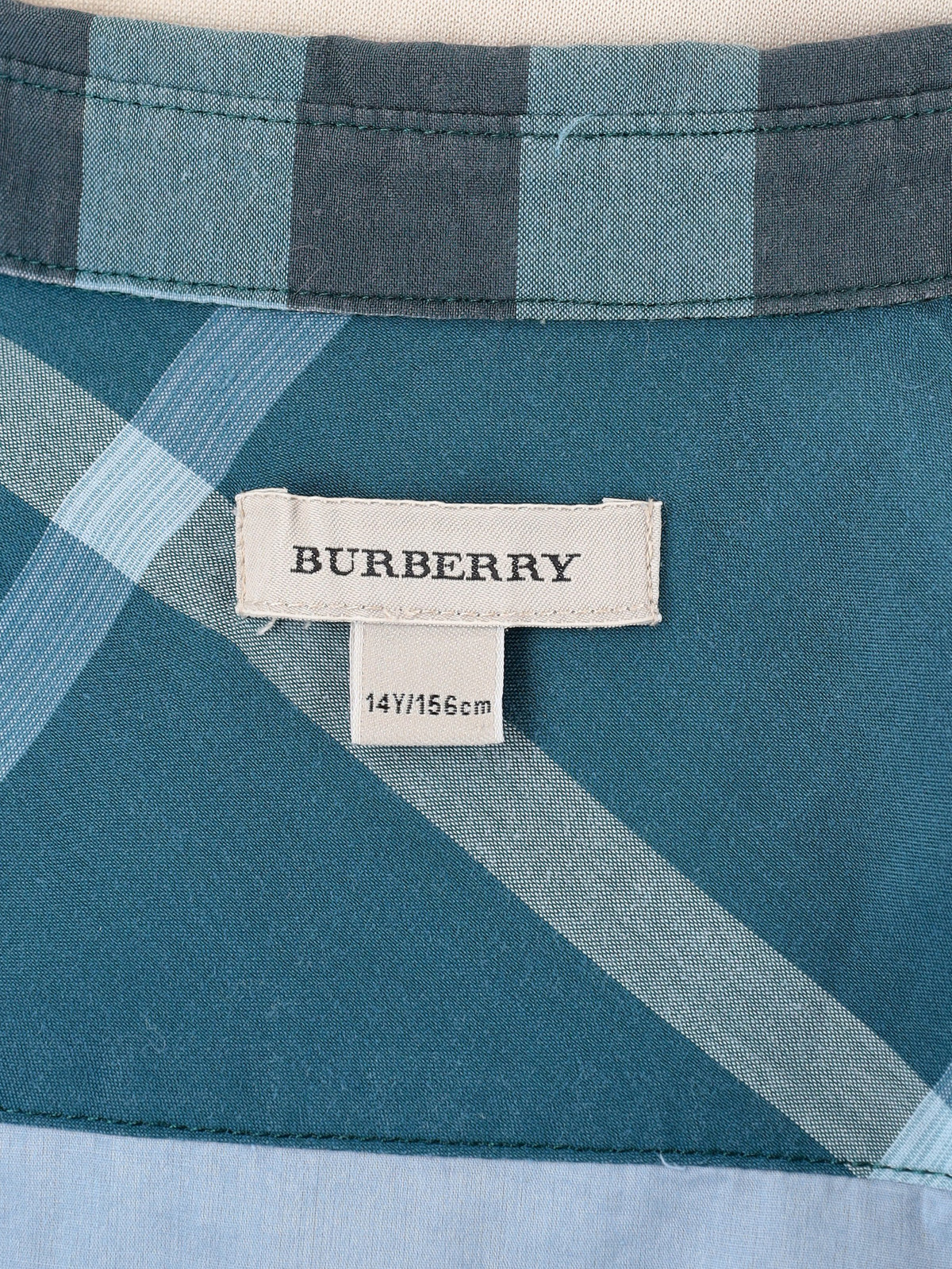 Burberry Blue Check Cotton-Blend Blouse W7926.8  Burberry 