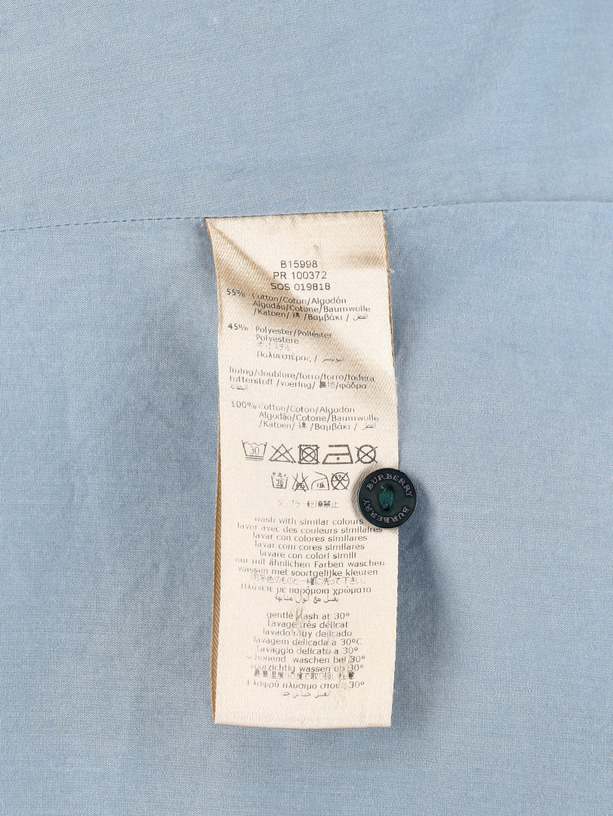 Burberry Blue Check Cotton-Blend Blouse W7926.8  Burberry 