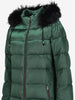 Vintage Green Puffer Coat with Fur-Trim Hood CVM26.6.132  Caractēre 