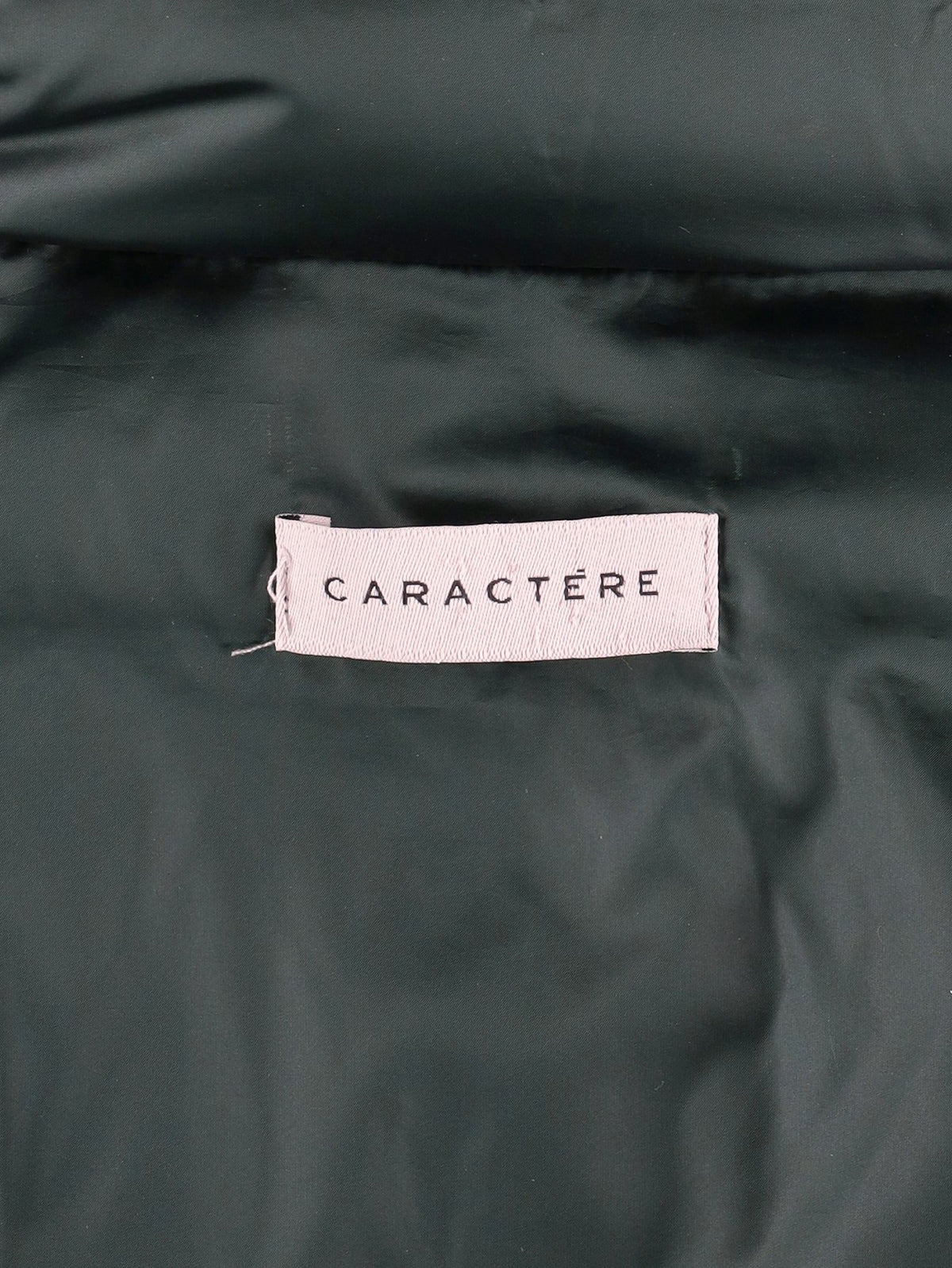 Vintage Green Puffer Coat with Fur-Trim Hood CVM26.6.132  Caractēre 