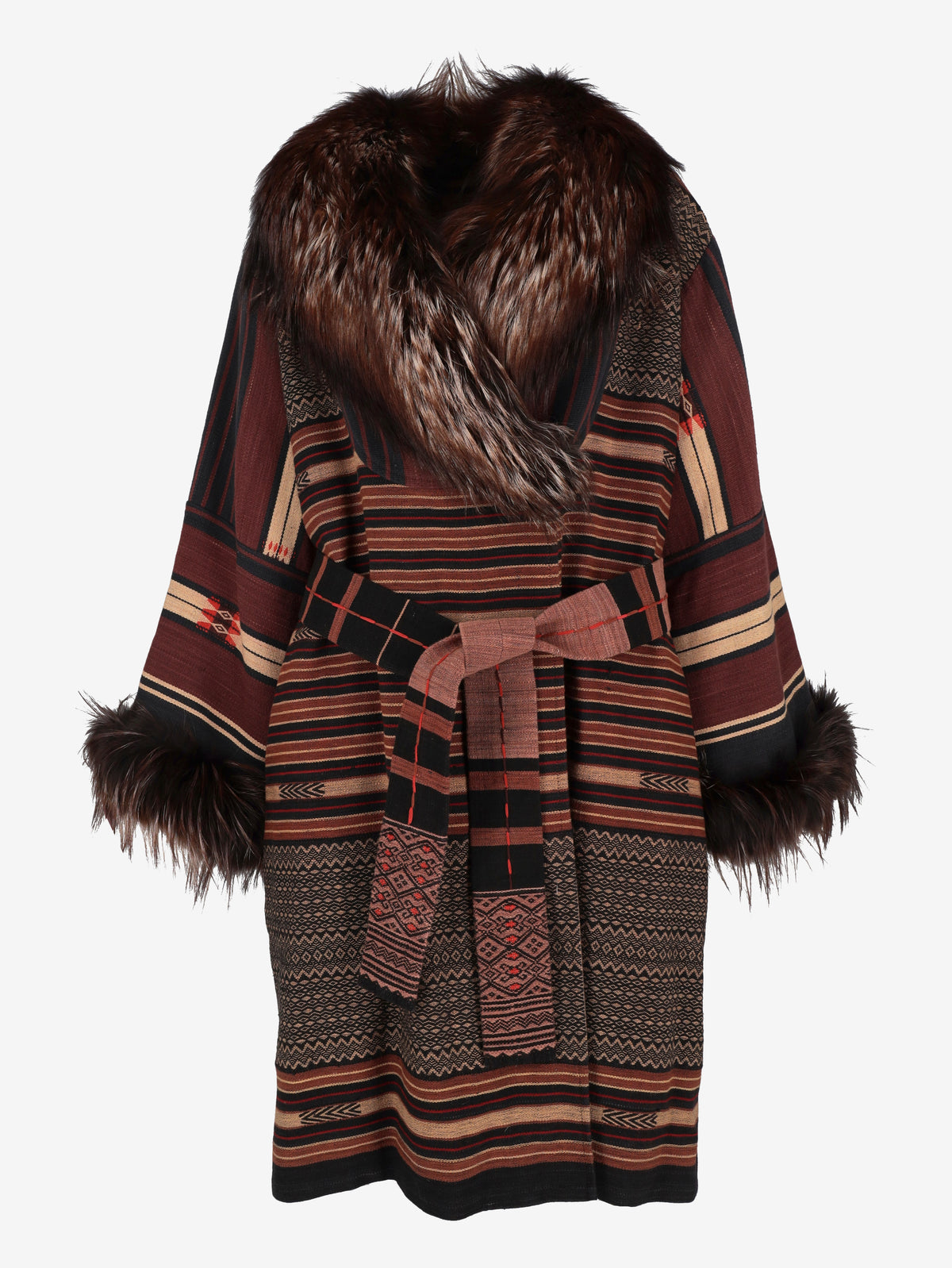 Carlo Tivoli Southwestern-Inspired Woven Coat CVM26.22.69  Vintage 