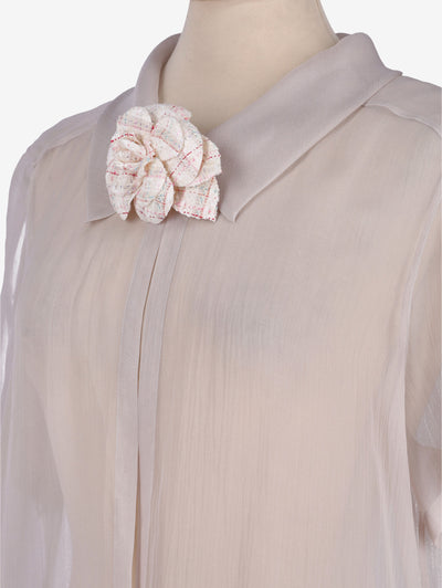 Chanel Silk Shirt With Camelia - 00s