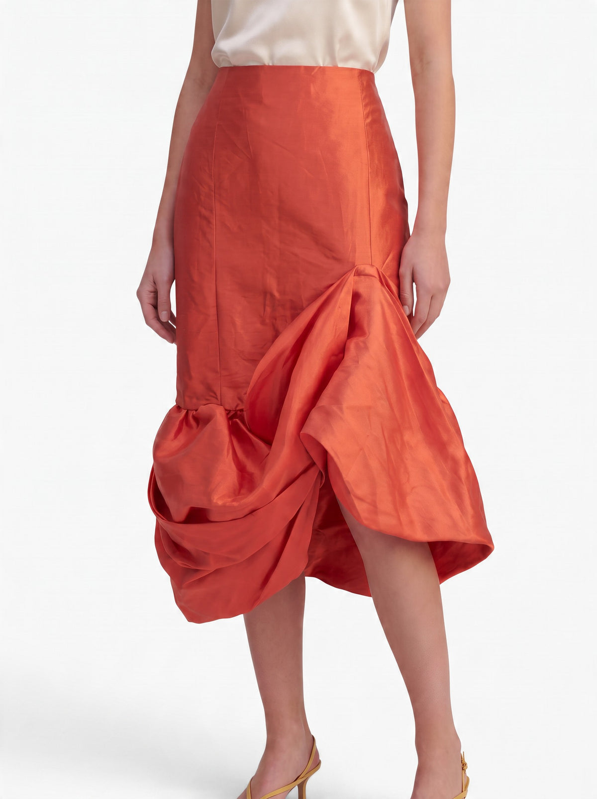 Vintage Midi Skirt with Sculptural Twisted Hem W191026.7  Chiara perrot 