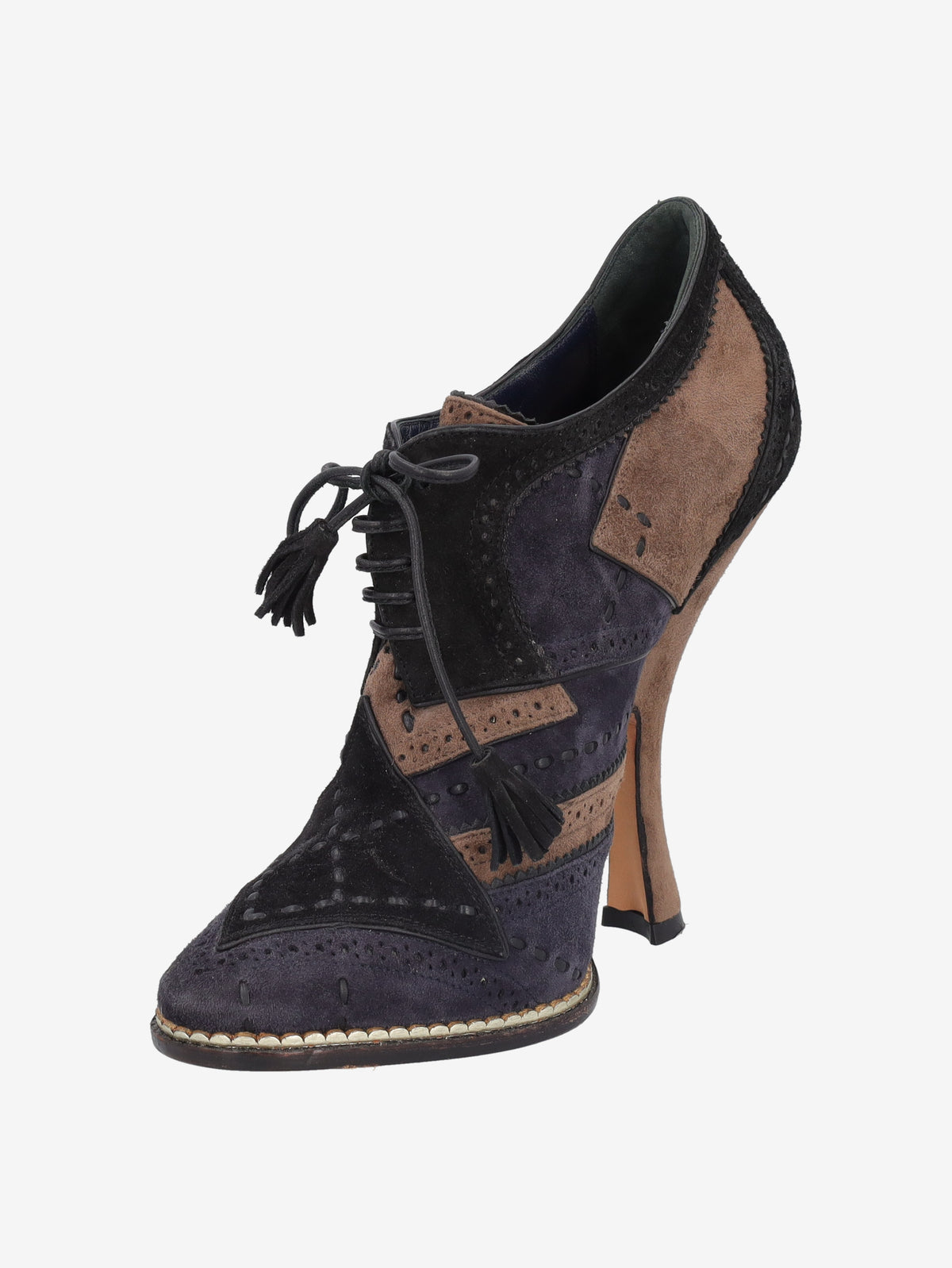 Christian Dior Fall 2011 Patchwork Suede Oxford Heel Boots CVB26.8.1  Christian Dior 