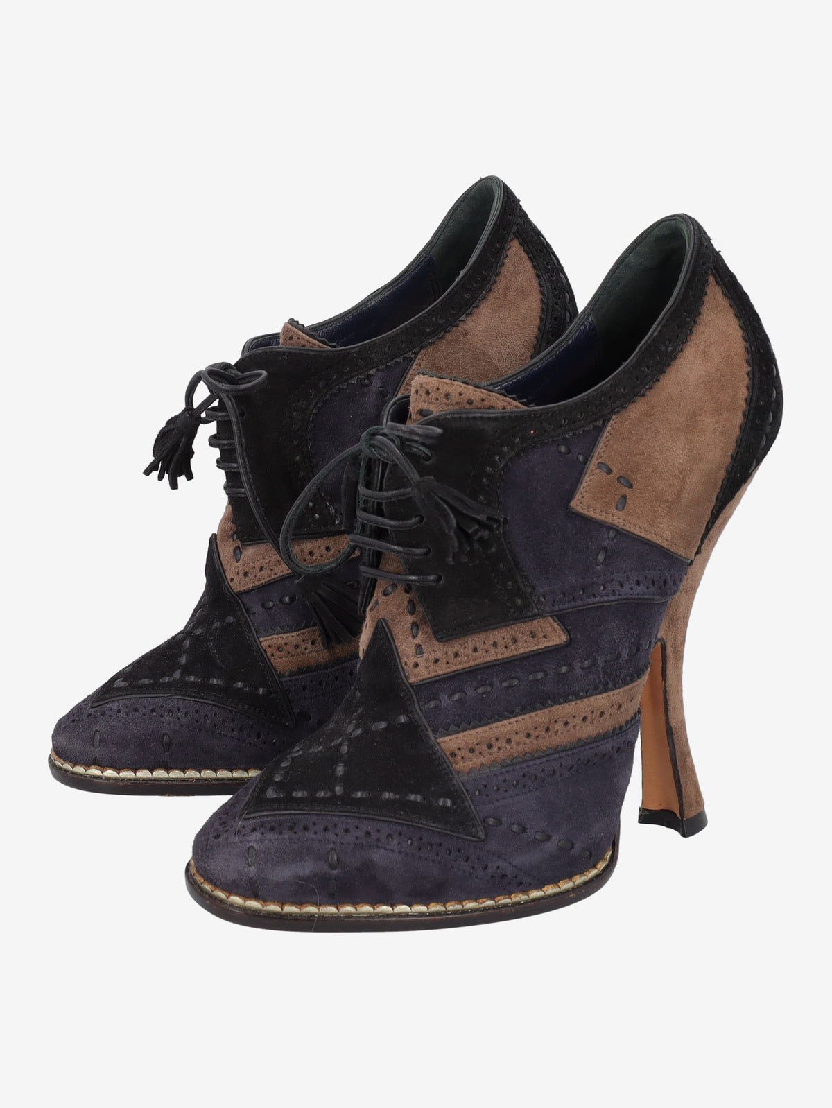 Christian Dior Fall 2011 Patchwork Suede Oxford Heel Boots CVB26.8.1  Christian Dior 