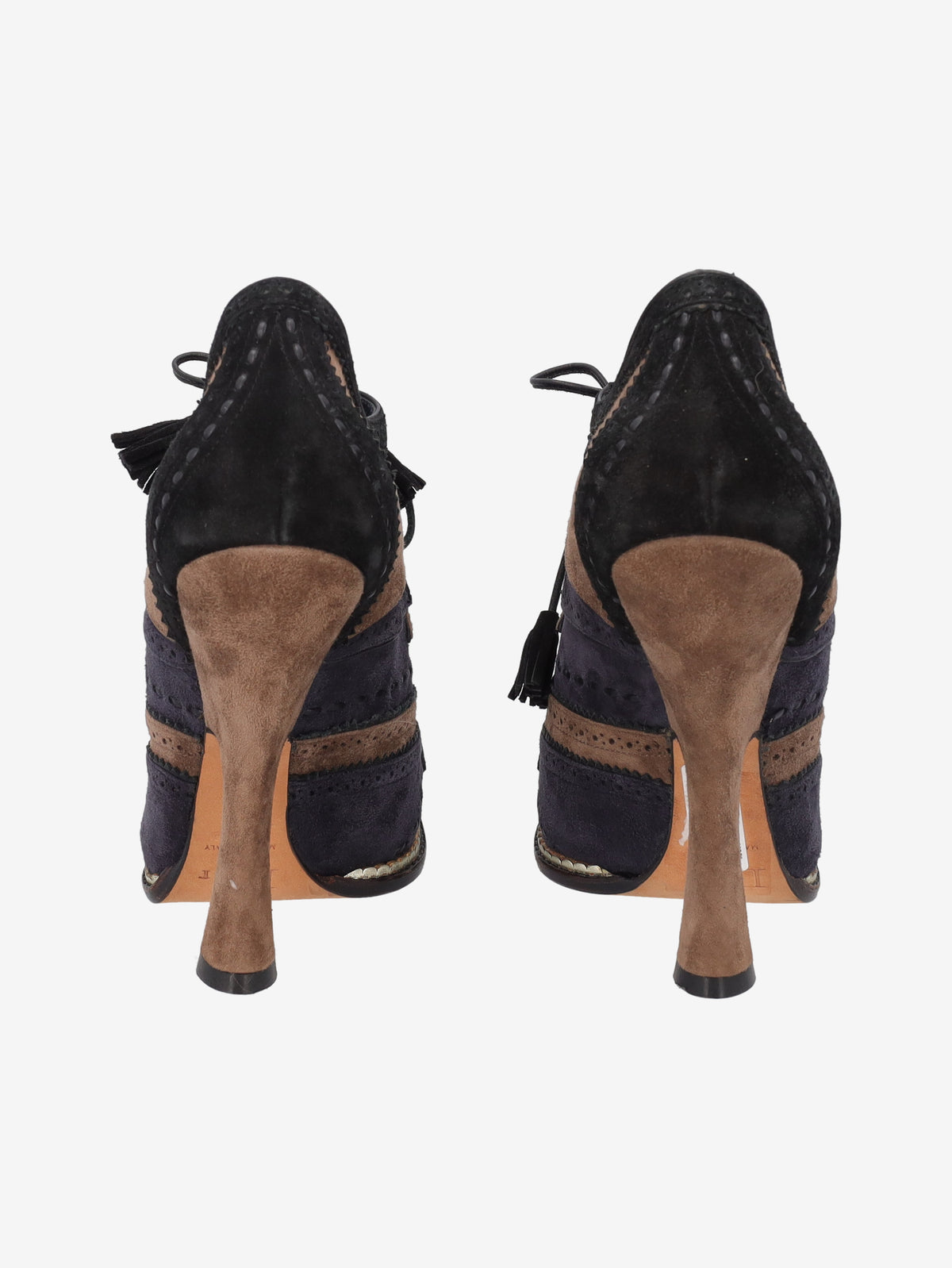 Christian Dior Fall 2011 Patchwork Suede Oxford Heel Boots CVB26.8.1  Christian Dior 