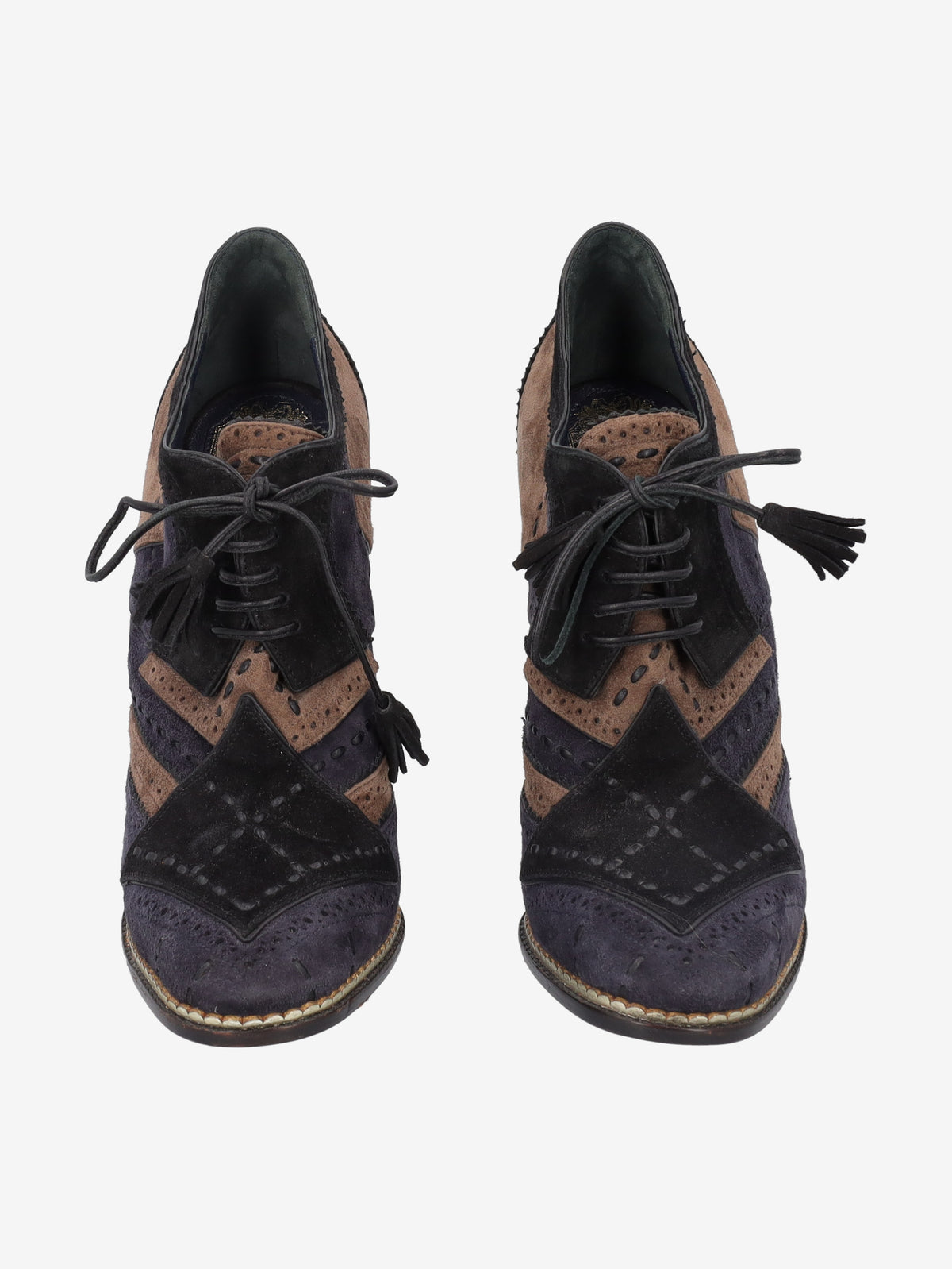 Christian Dior Fall 2011 Patchwork Suede Oxford Heel Boots CVB26.8.1  Christian Dior 