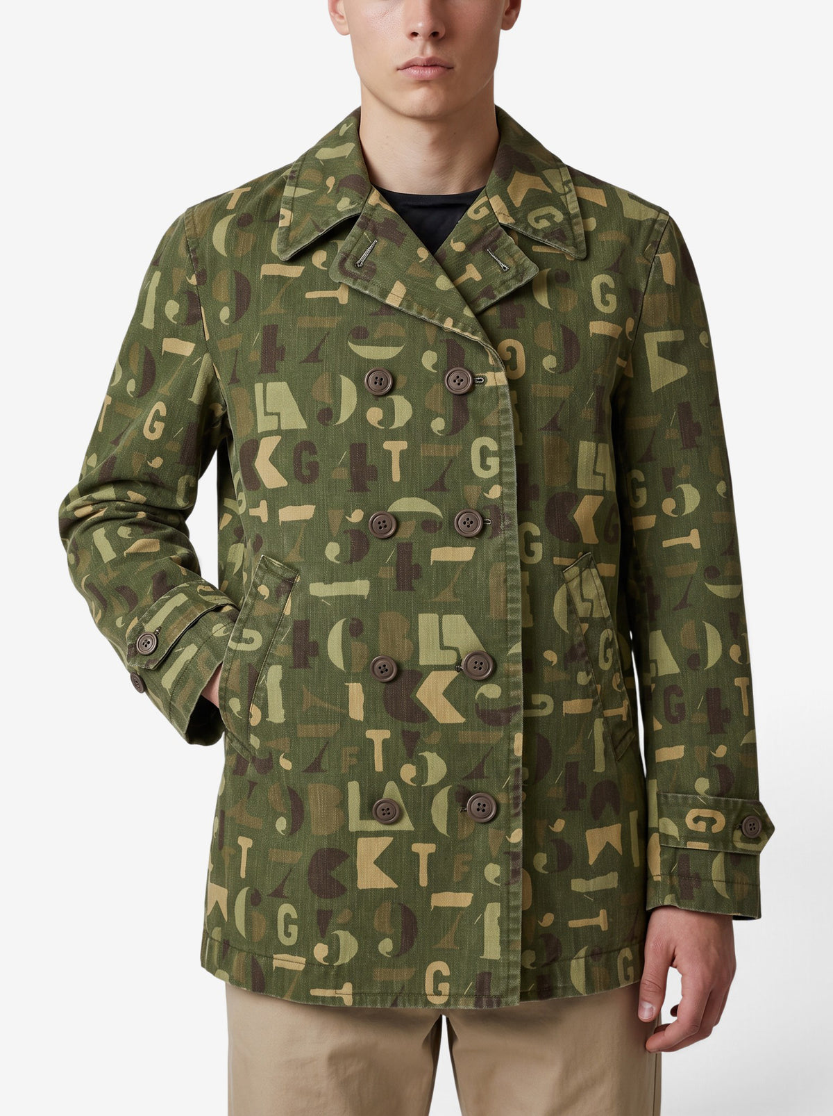 Comme des Garçons Letter Pattern Double-Breasted Jacket W051026.5  Comme des Garçons 