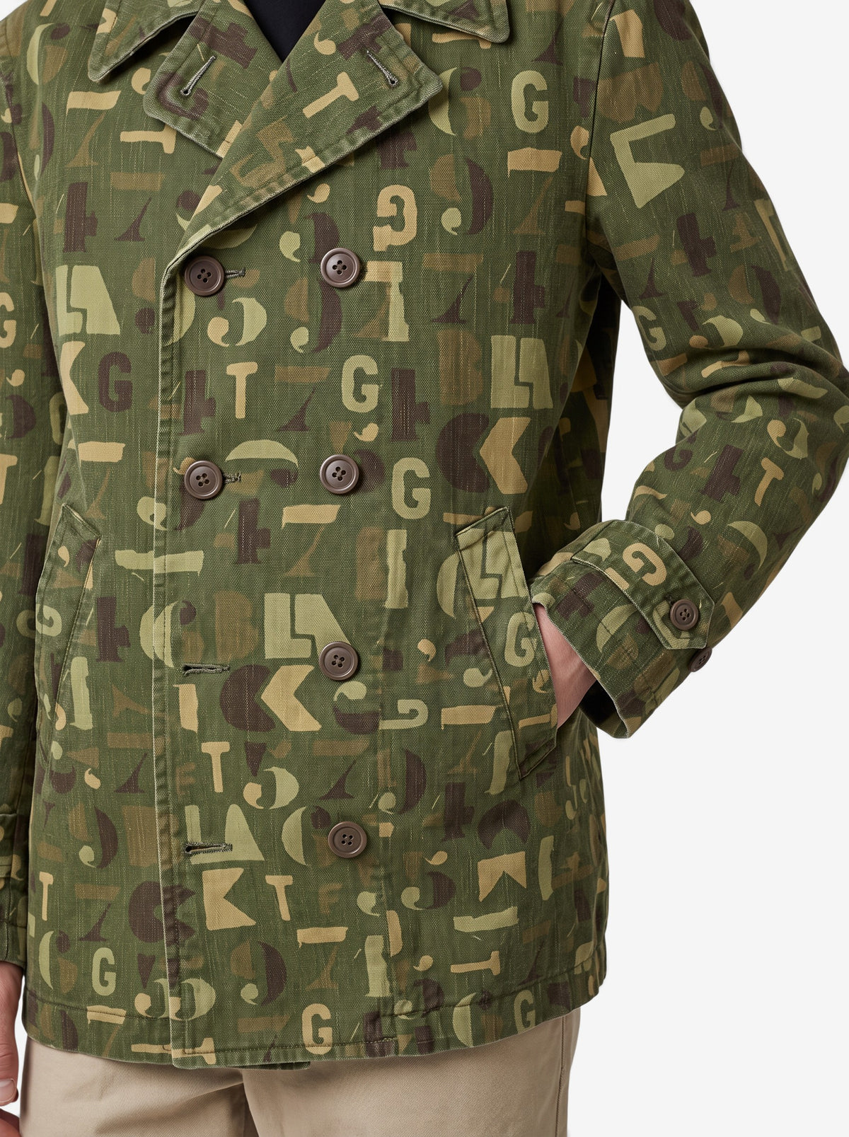 Comme des Garçons Letter Pattern Double-Breasted Jacket W051026.5  Comme des Garçons 