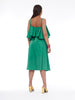 Y2K Alessandro De Benedetti green evening dress with ruffles