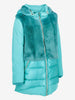 Vintage Teal Blue Puffer Coat with Real Fur Inserts CVM26.6.125  Diego m 