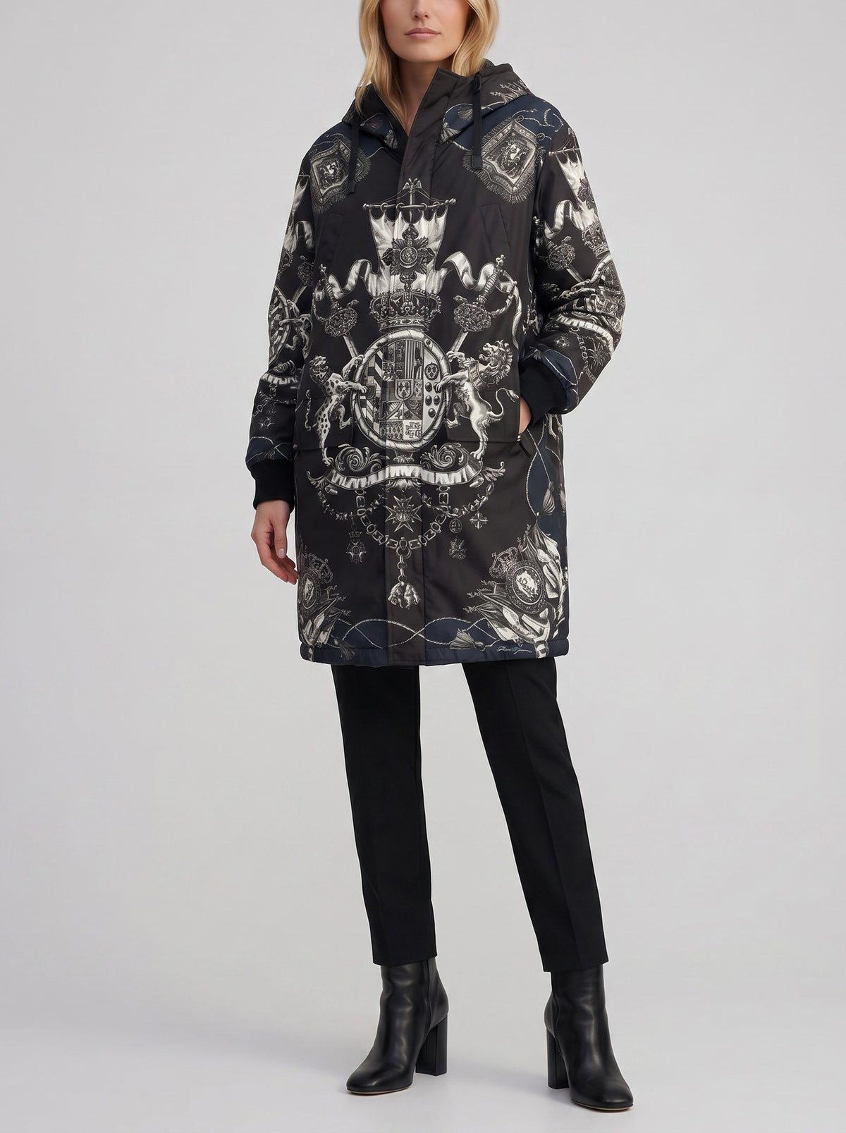 Dolce & Gabbana Monogram Print Long Parka CVM26.22.57  Dolce & Gabbana 