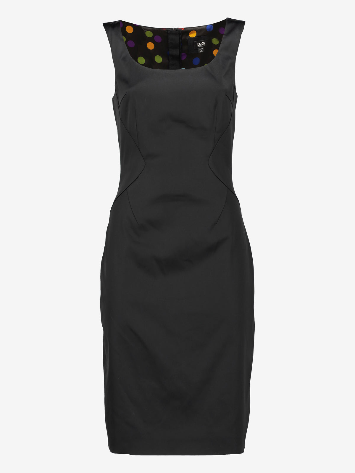 Dolce & Gabbana Black Glossy Midi Dress W191026.31  Dolce & Gabbana 