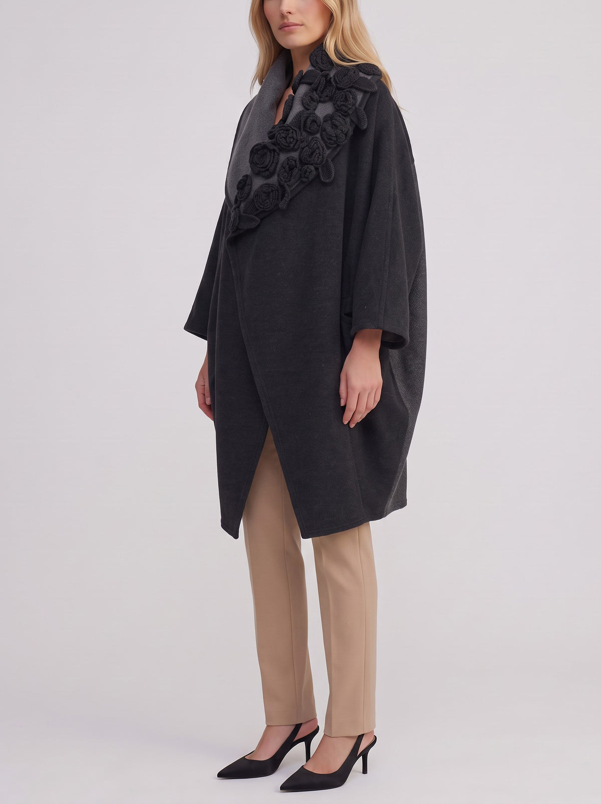 Dolce & Gabbana Vintage Oversized Wool Coat with Embroidered Roses W27526.201  Dolce & Gabbana 