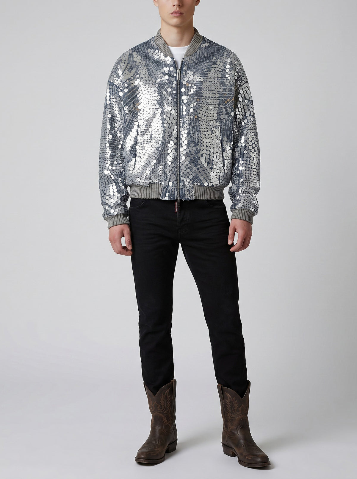 Dsquared2 Silver Supernova 80's Bomber Jacket CVM26.23.20  Dsquared² 
