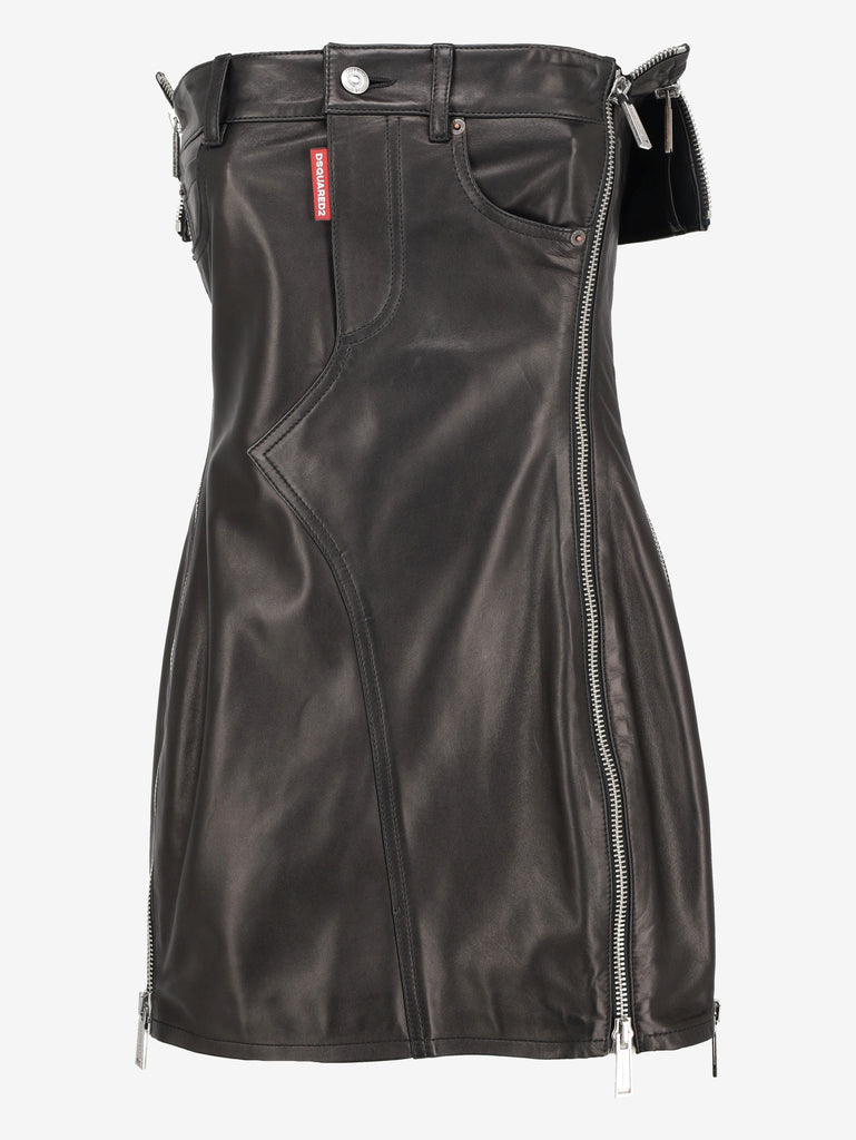 Dsquared2 "Misfits" Leather Strapless Dress CVM26.23.21  Dsquared² 