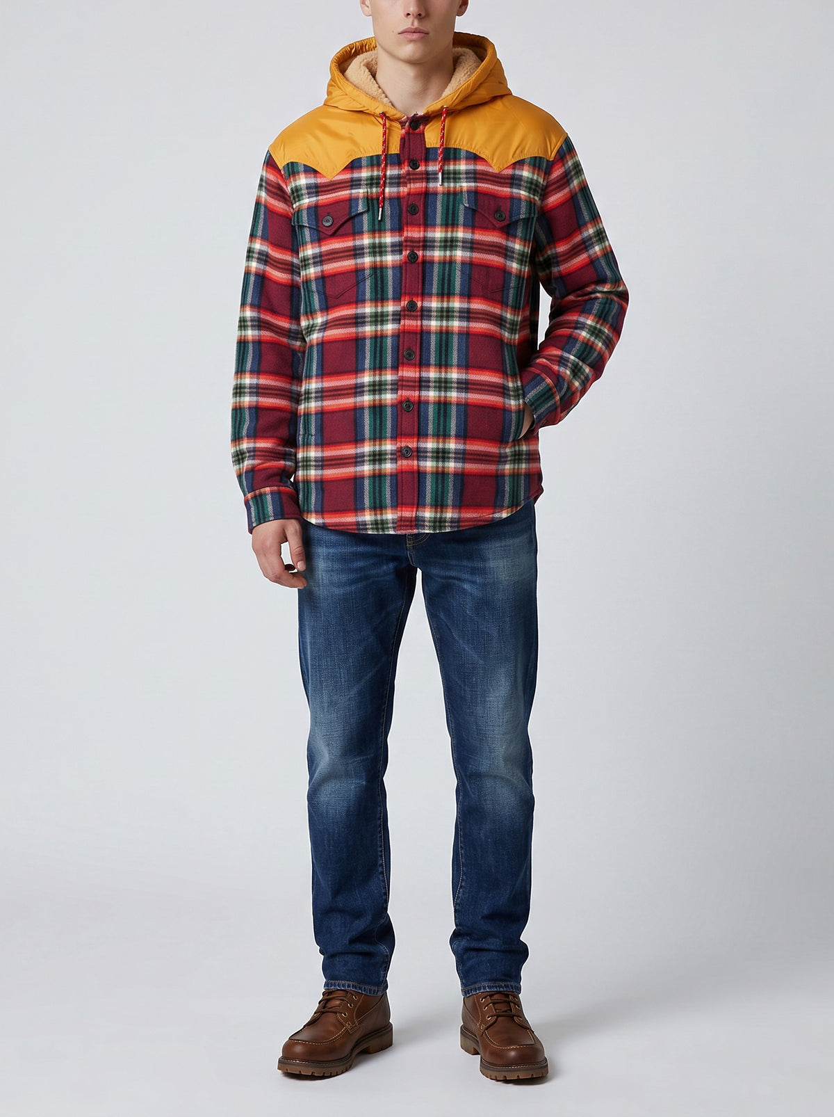 Dsquared2 Canadian Checked Overshirt with Teddy Lining CVM26.23.22  Dsquared² 