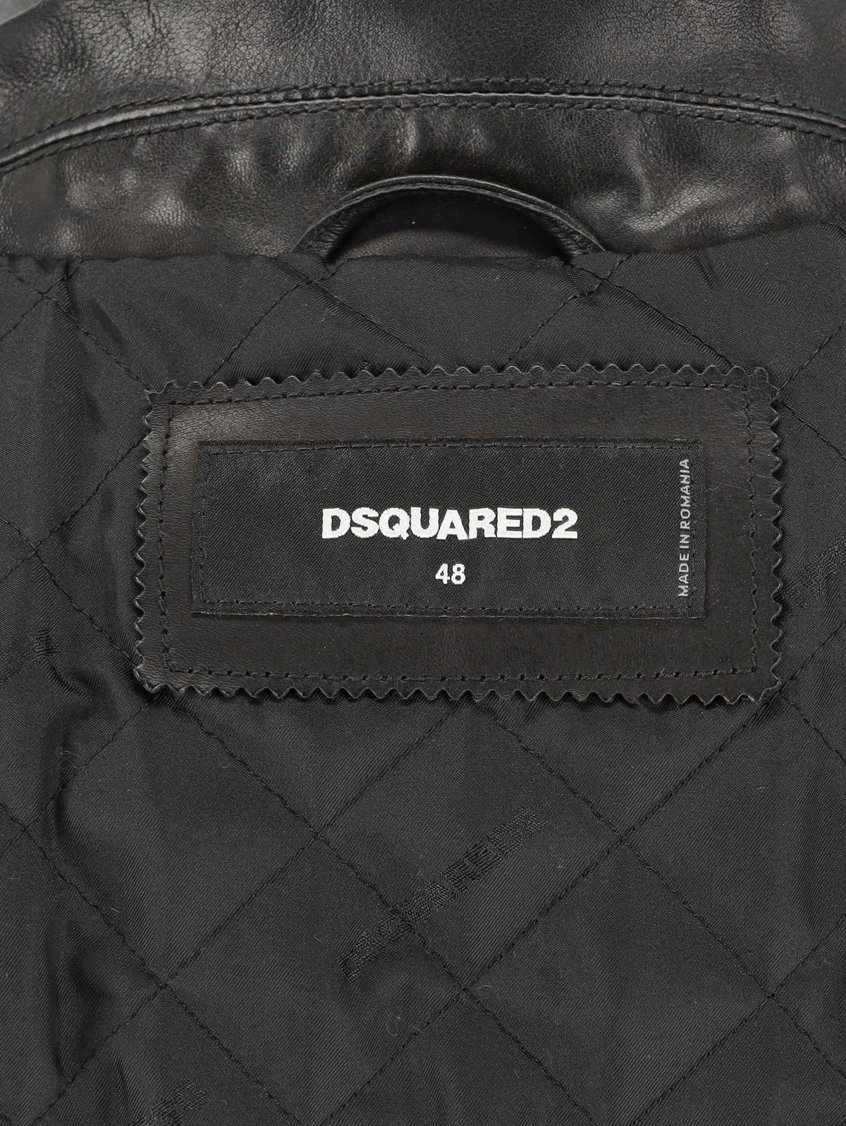 Dsquared2 Calf Leather Biker Jacket with Ribbed Hem CVM26.23.28  Dsquared² 