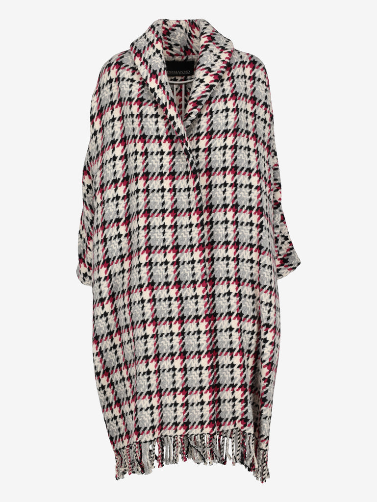 Ermanno Scervino Knit Coat with Graphic Houndstooth Pattern CVM26.22.29  Ermanno Scervino 
