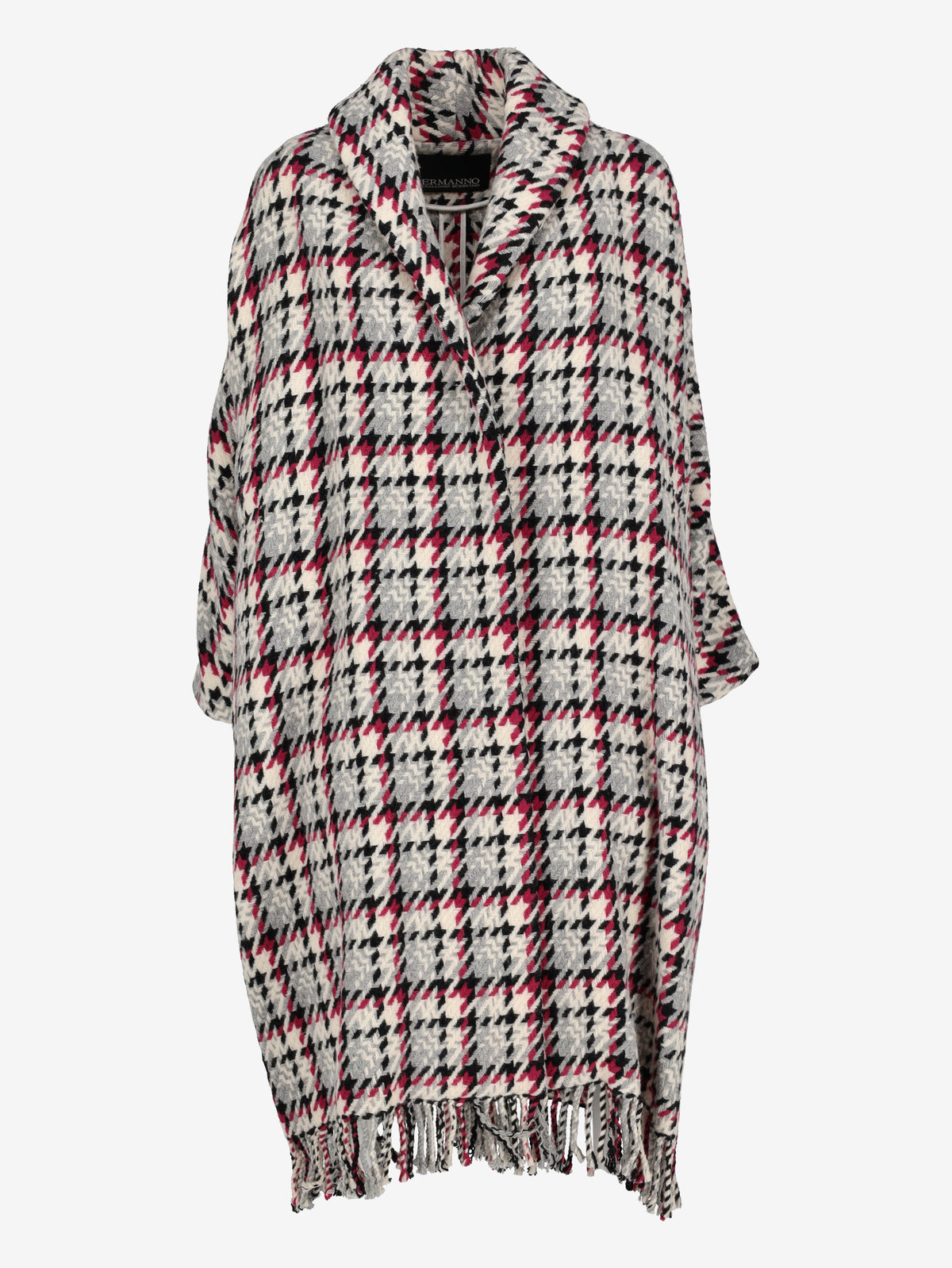 Ermanno Scervino Knit Coat with Graphic Houndstooth Pattern CVM26.22.29  Ermanno Scervino 