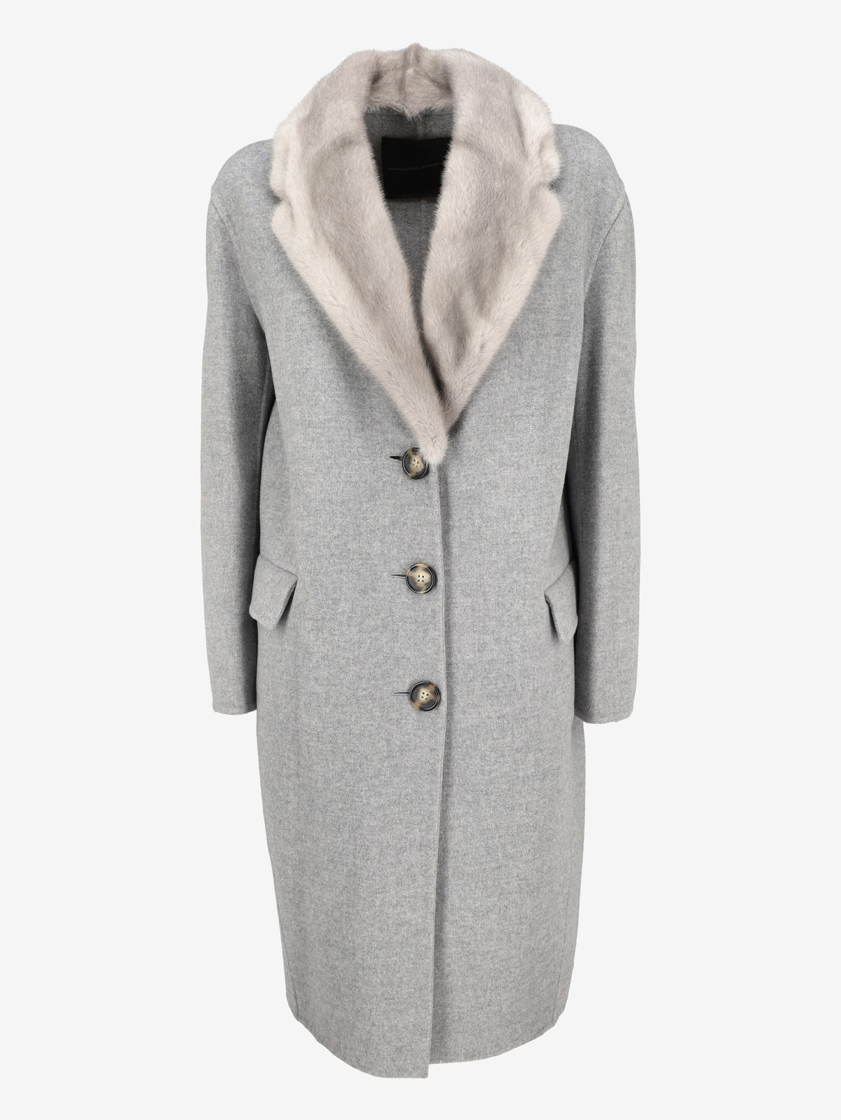 Ermanno Scervino Wool & Cashmere Coat with Mink Collar CVM26.22.65  Ermanno Scervino 