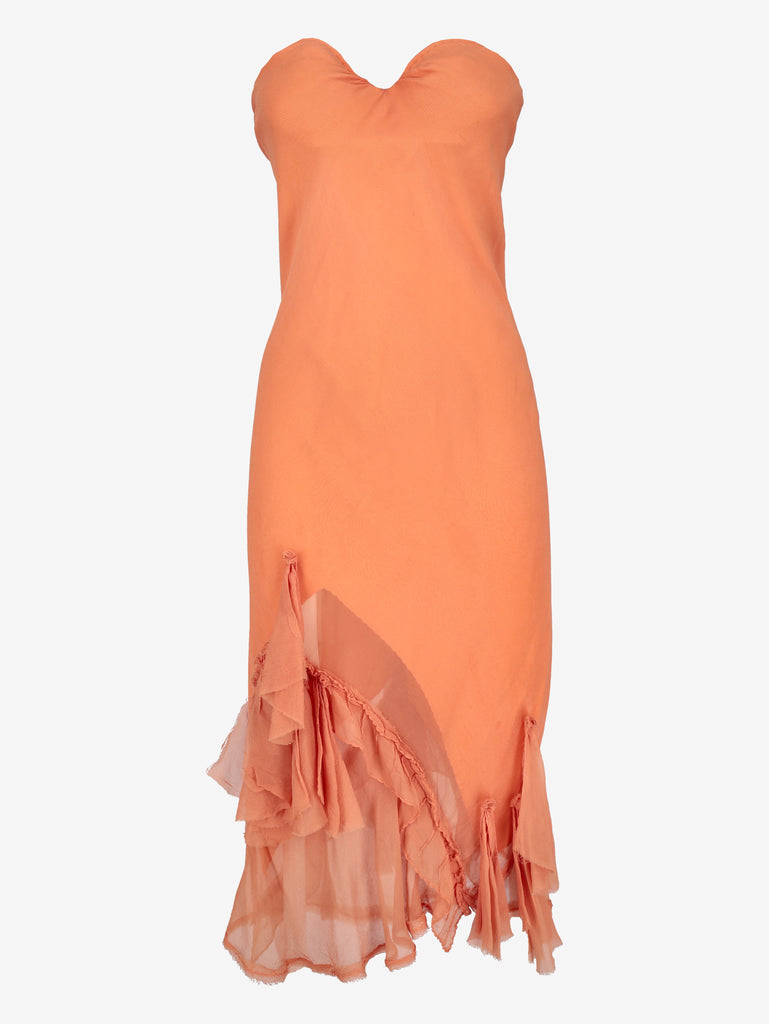 Ermanno Scervino Orange Evening Gown with Matching Stole W081026.2  Ermanno Scervino 