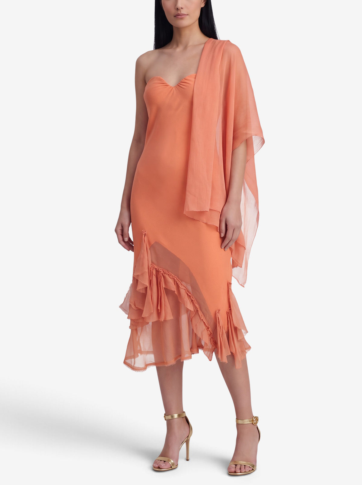 Ermanno Scervino Orange Evening Gown with Matching Stole W081026.2  Ermanno Scervino 