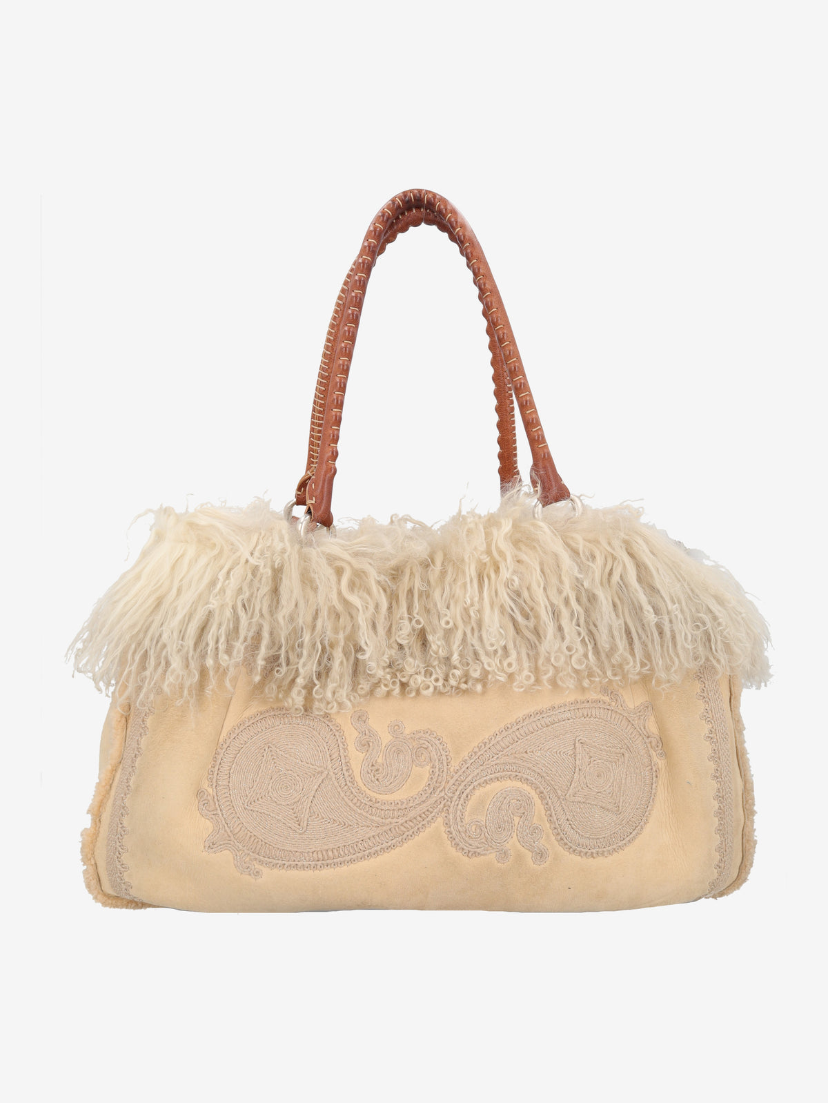Ermanno Scervino Leather & Shearling-Effect Tote Bag W27526.175  Ermanno Scervino 