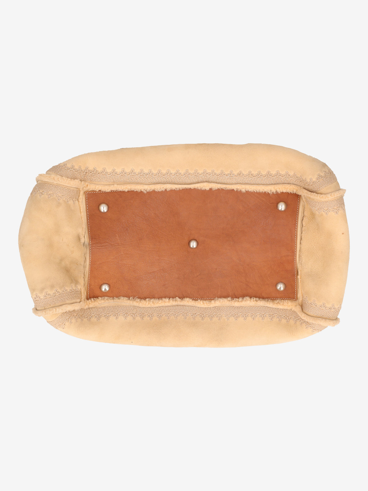Ermanno Scervino Leather & Shearling-Effect Tote Bag W27526.175  Ermanno Scervino 