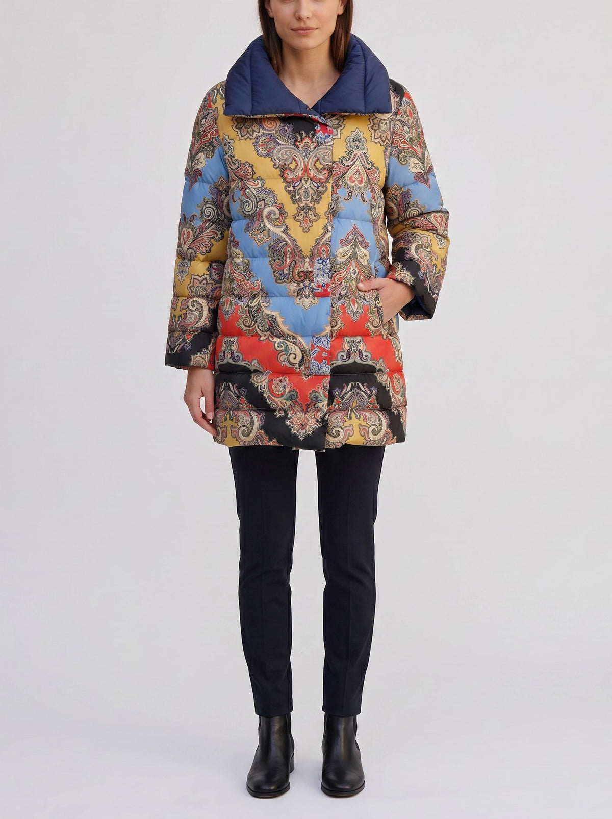 Etro Multicolor Printed Puffer Jacket CVM26.22.35  Etro 