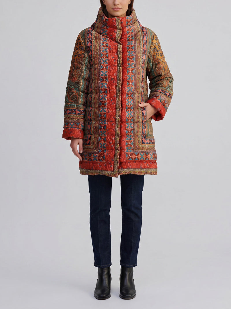 Etro Velvet-Effect Multicolor Puffer Jacket CVM26.22.37  Etro 