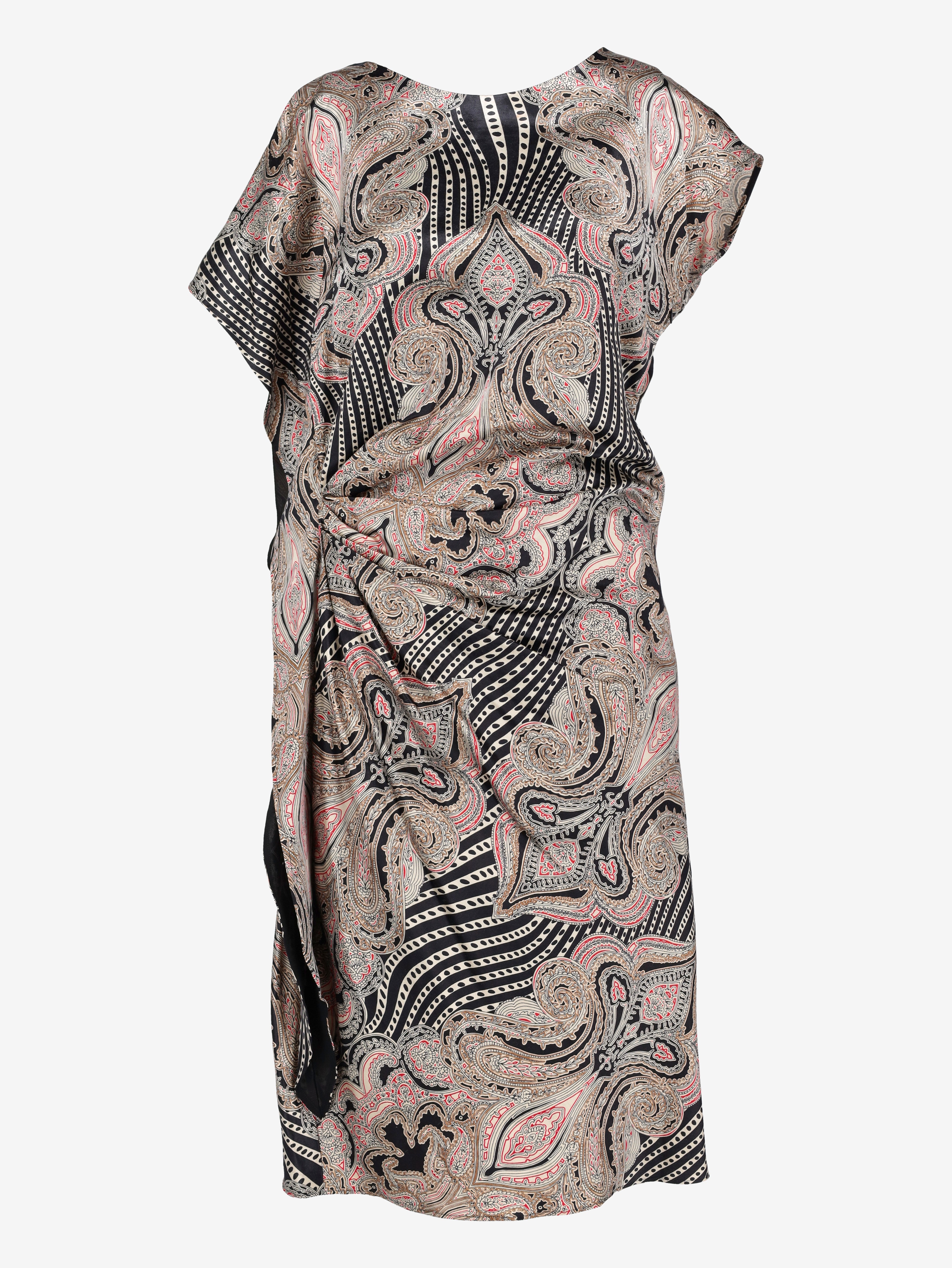 Etro Paisley Wool-Blend Draped Mini Dress