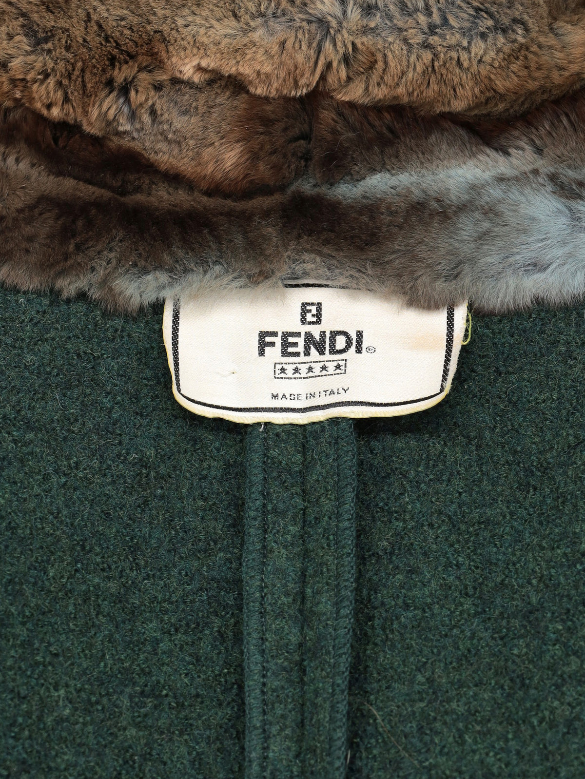 Fendi Heavy Wool Coat with Rabbit Fur Collar W27526.165  Fendi 