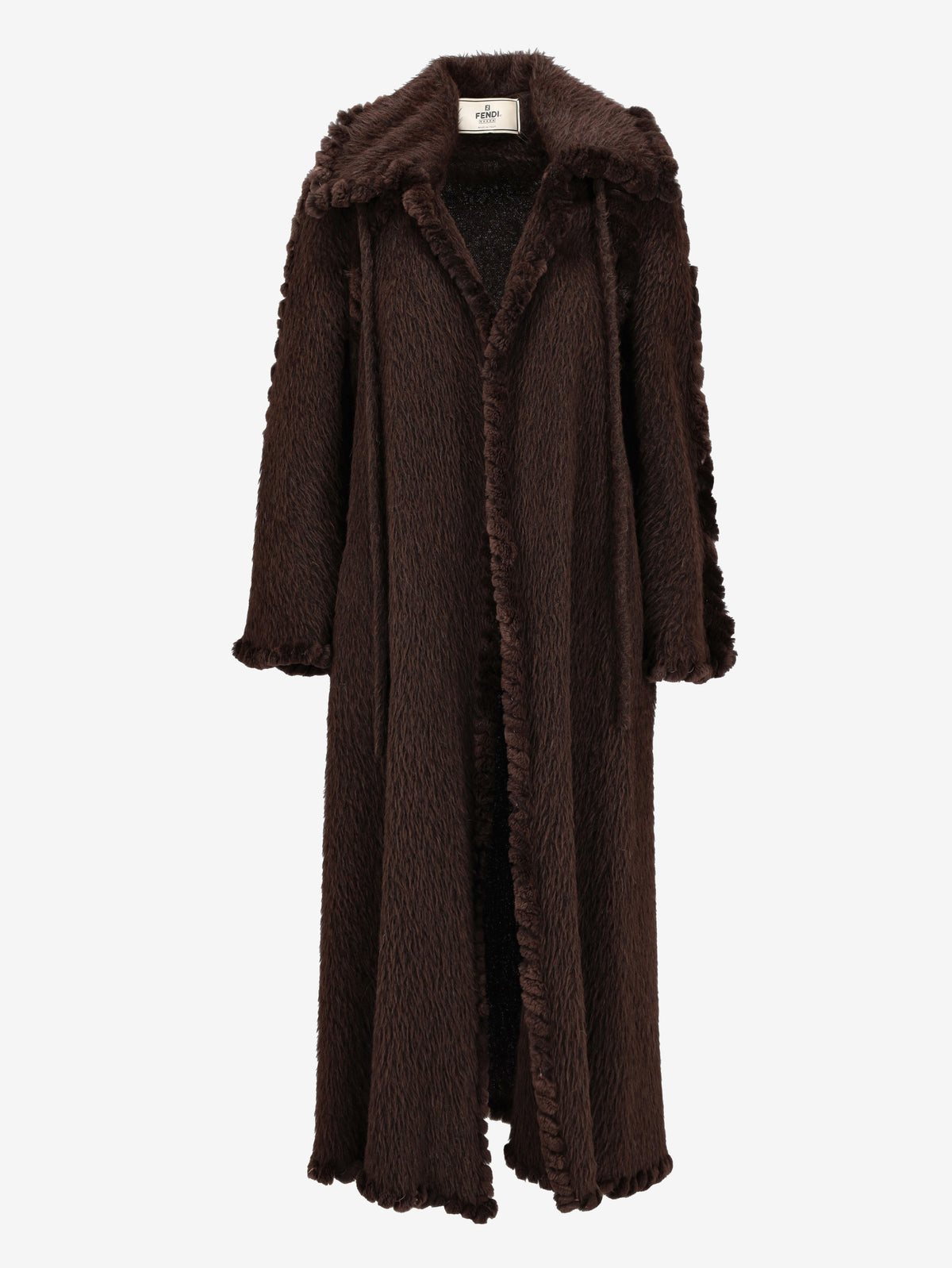 Fendi Vintage Wool-Blend Coat with Tie Collar W27526.184  Fendi 