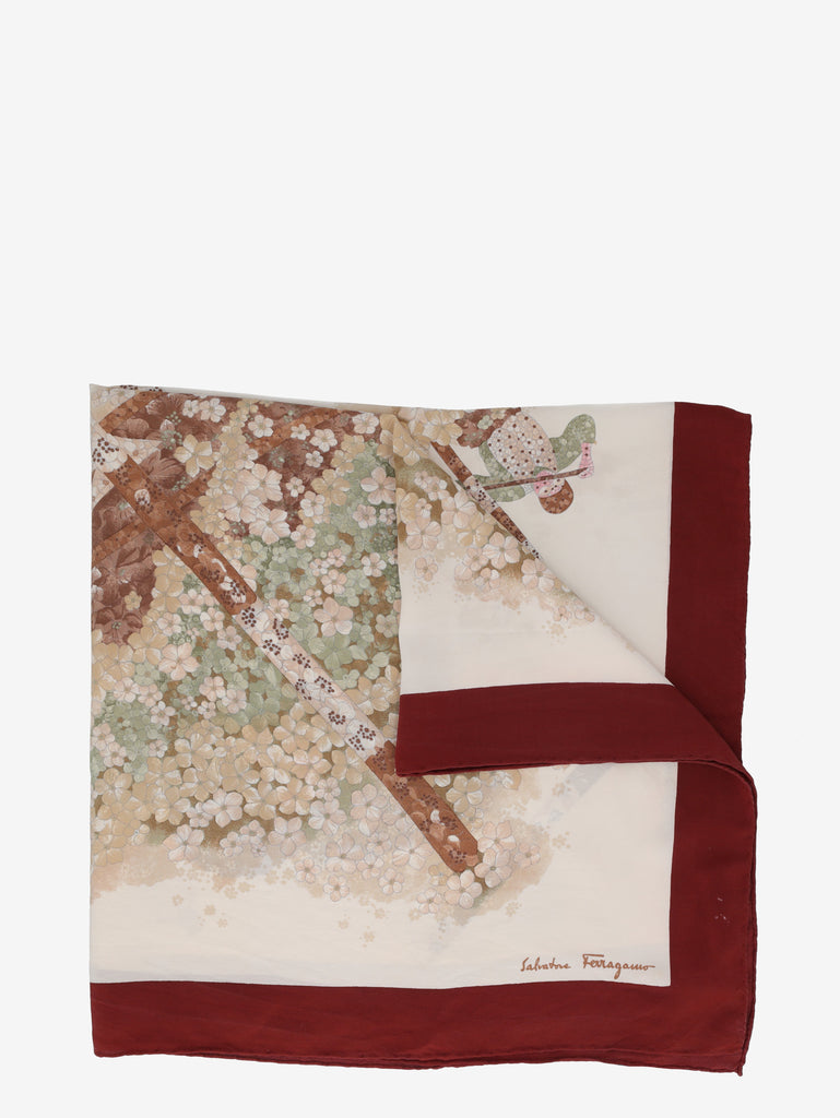 Salvatore Ferragamo Silk Scarf with Rowing Regatta Motif W150626.30  Ferragamo 