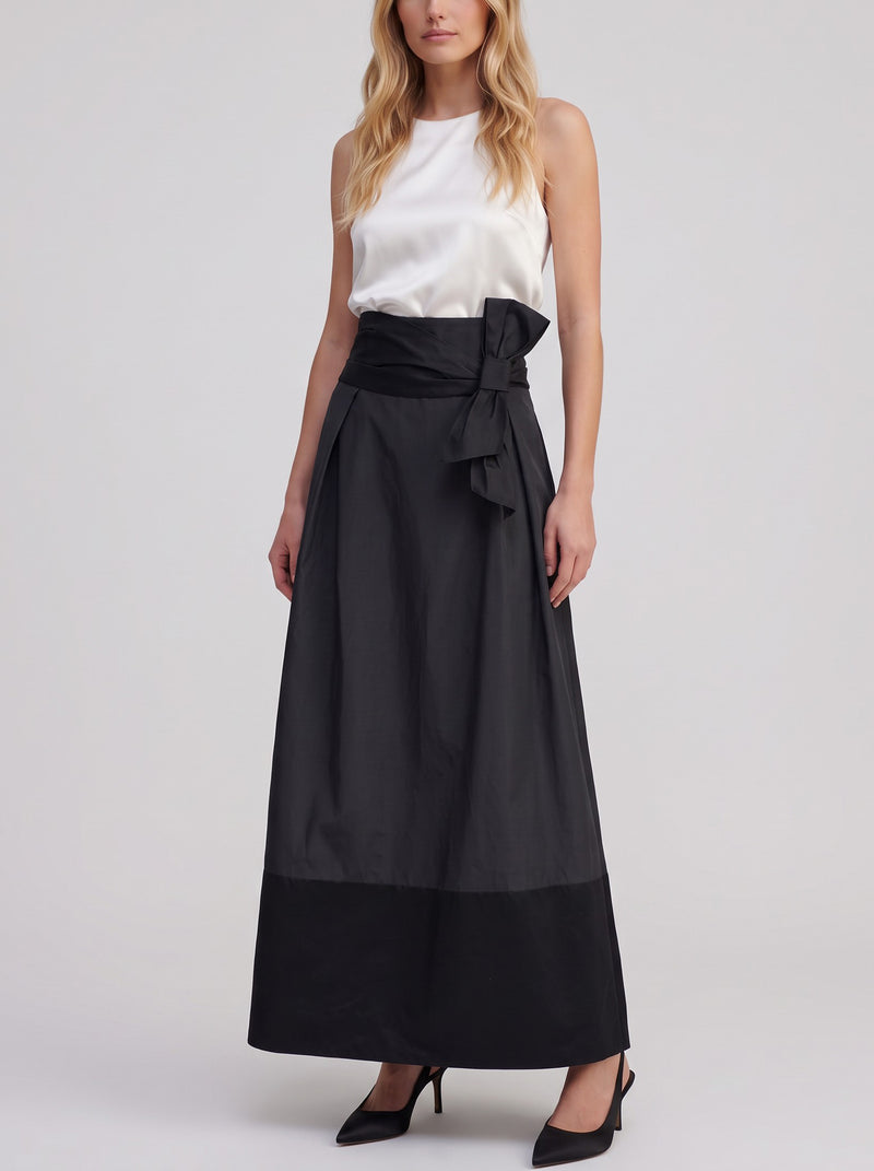 Salvatore Ferragamo Long Black Silk-Blend Skirt W2926.32  Ferragamo 