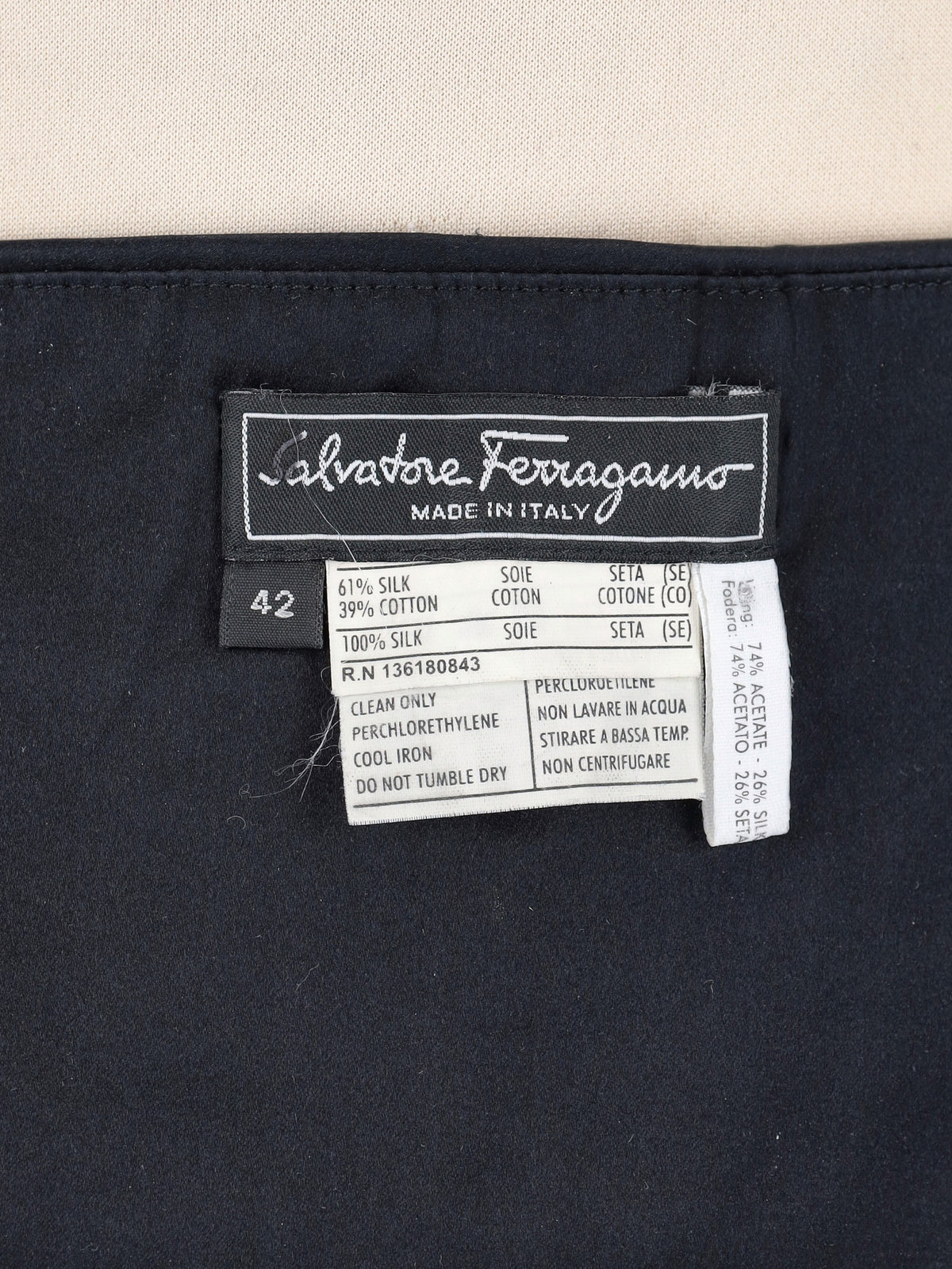 Salvatore Ferragamo Long Black Silk-Blend Skirt W2926.32  Ferragamo 
