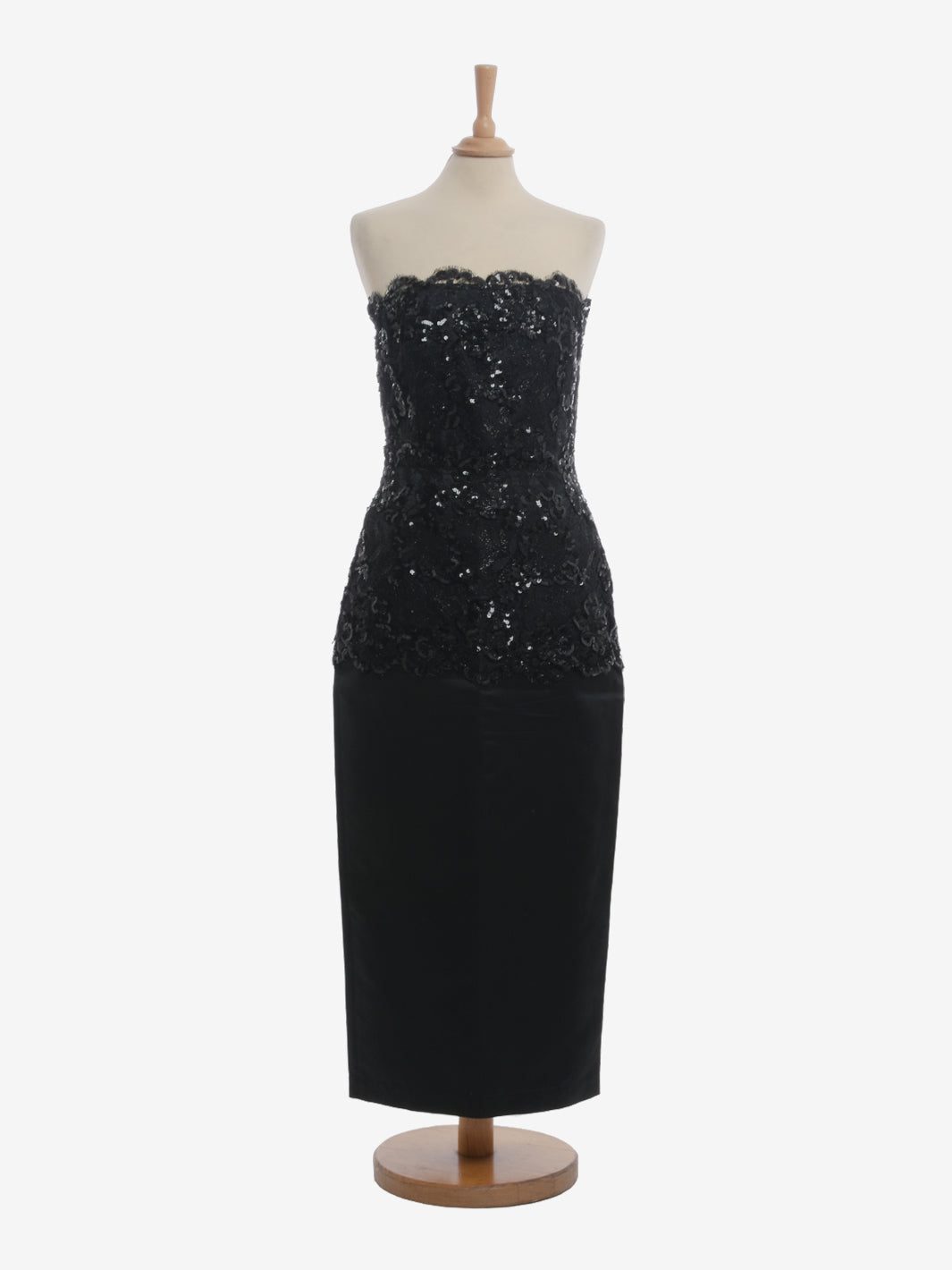 Genny Silk And Lace Dress With Sequins - 80s