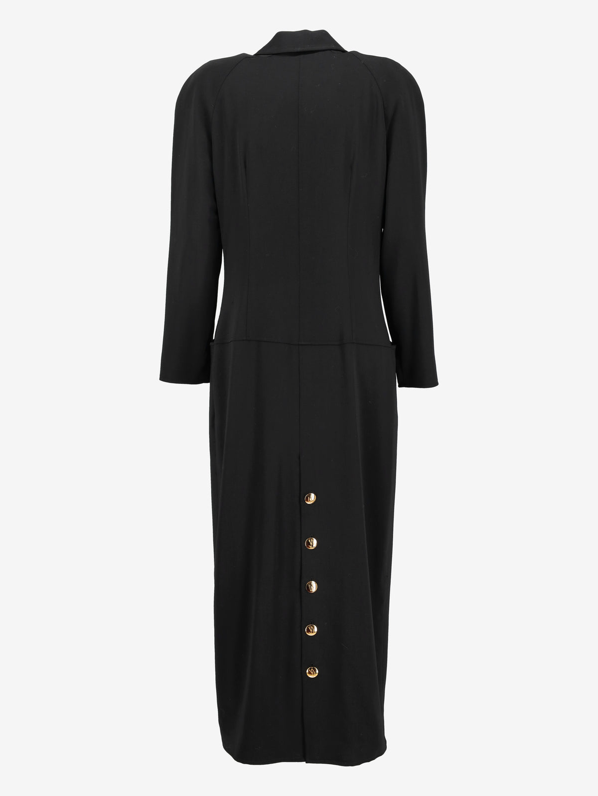Genny Vintage Wool Coat with Gold-Tone Logo Buttons W27526.196  Genny 
