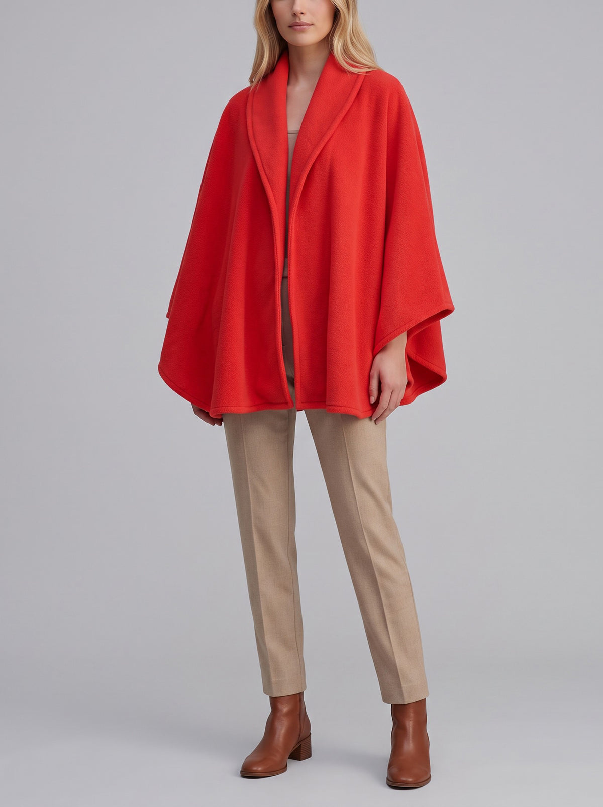 Genny Vintage Red Wool & Alpaca Cape W27526.198  Genny 