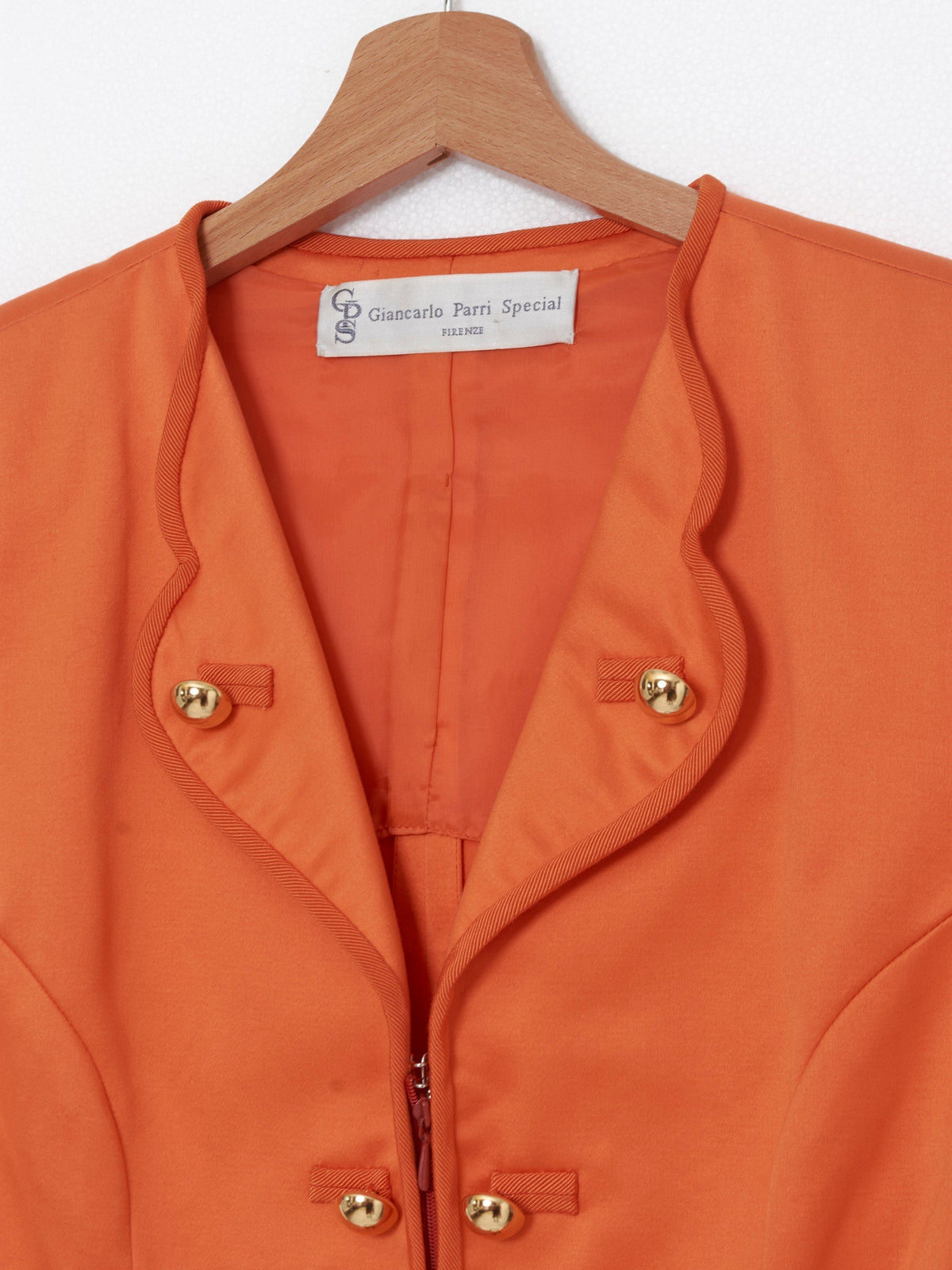 Orange silk jacket and skirt suit Giancarlo Parri