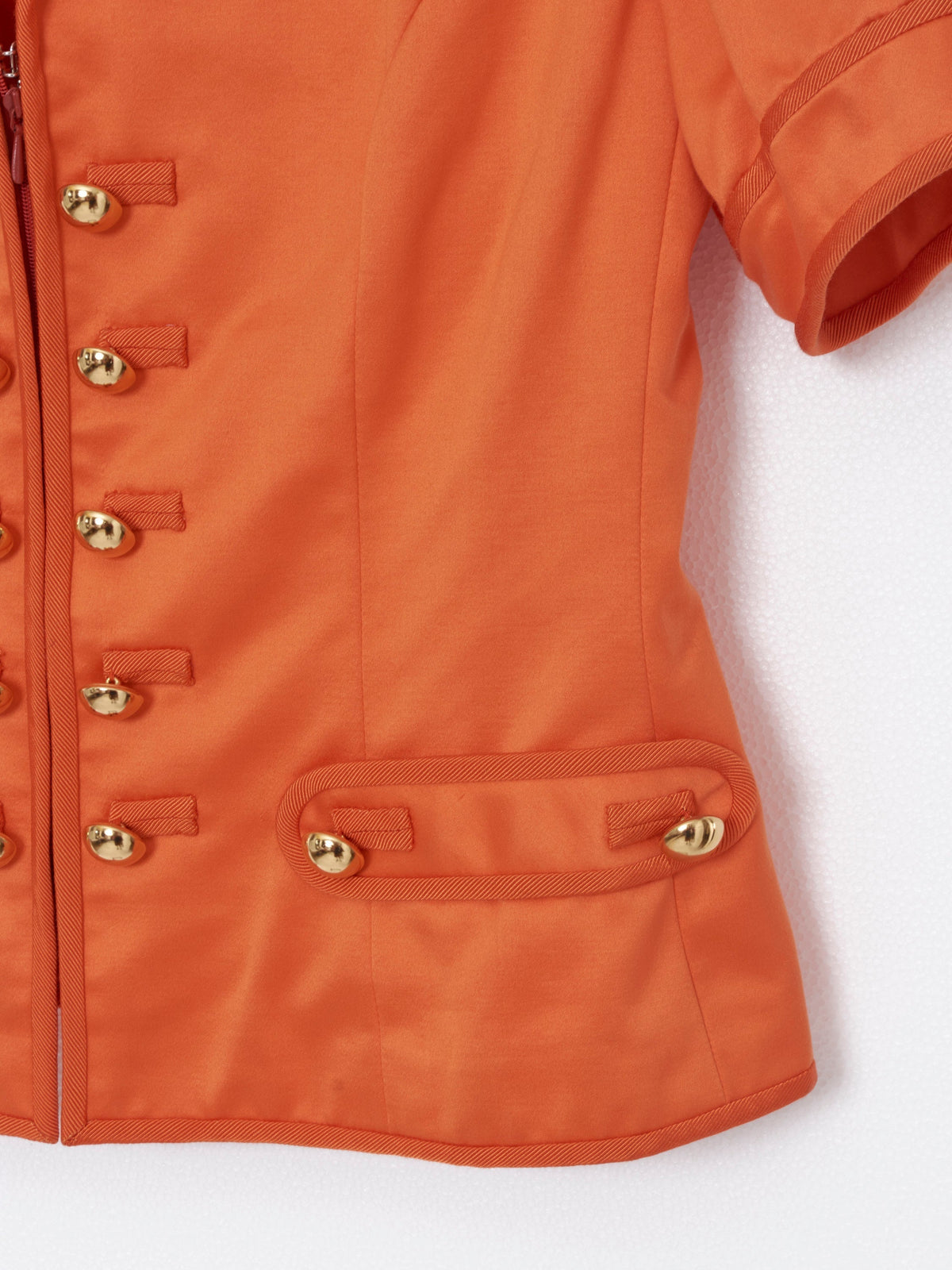 Orange silk jacket and skirt suit Giancarlo Parri