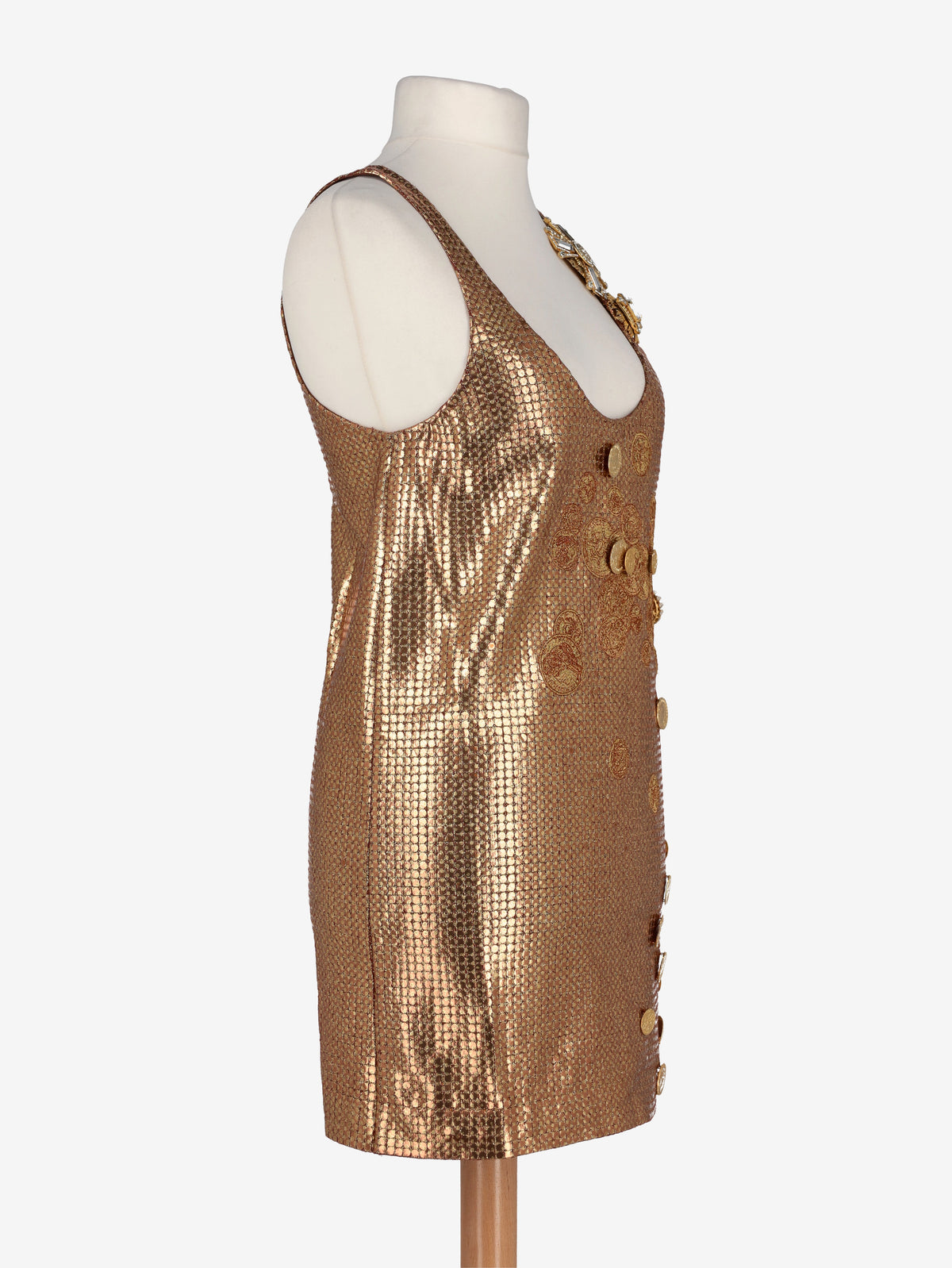 Gianfranco Ferré Rare Archive Gold Mesh Jewel Dress - FW 1991 W2511.128  Gianfranco Ferré 