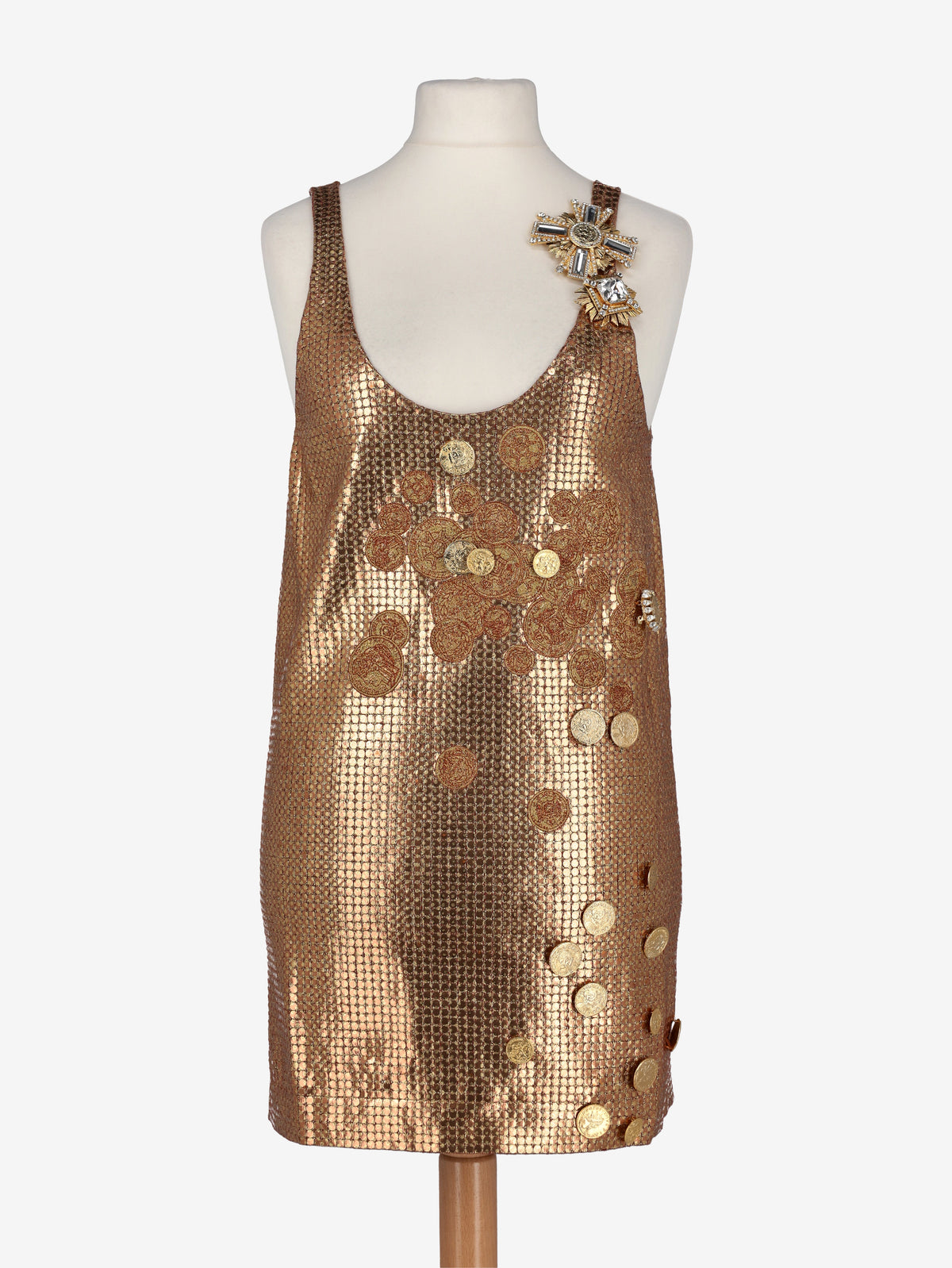 Gianfranco Ferré Rare Archive Gold Mesh Jewel Dress - FW 1991 W2511.128  Gianfranco Ferré 