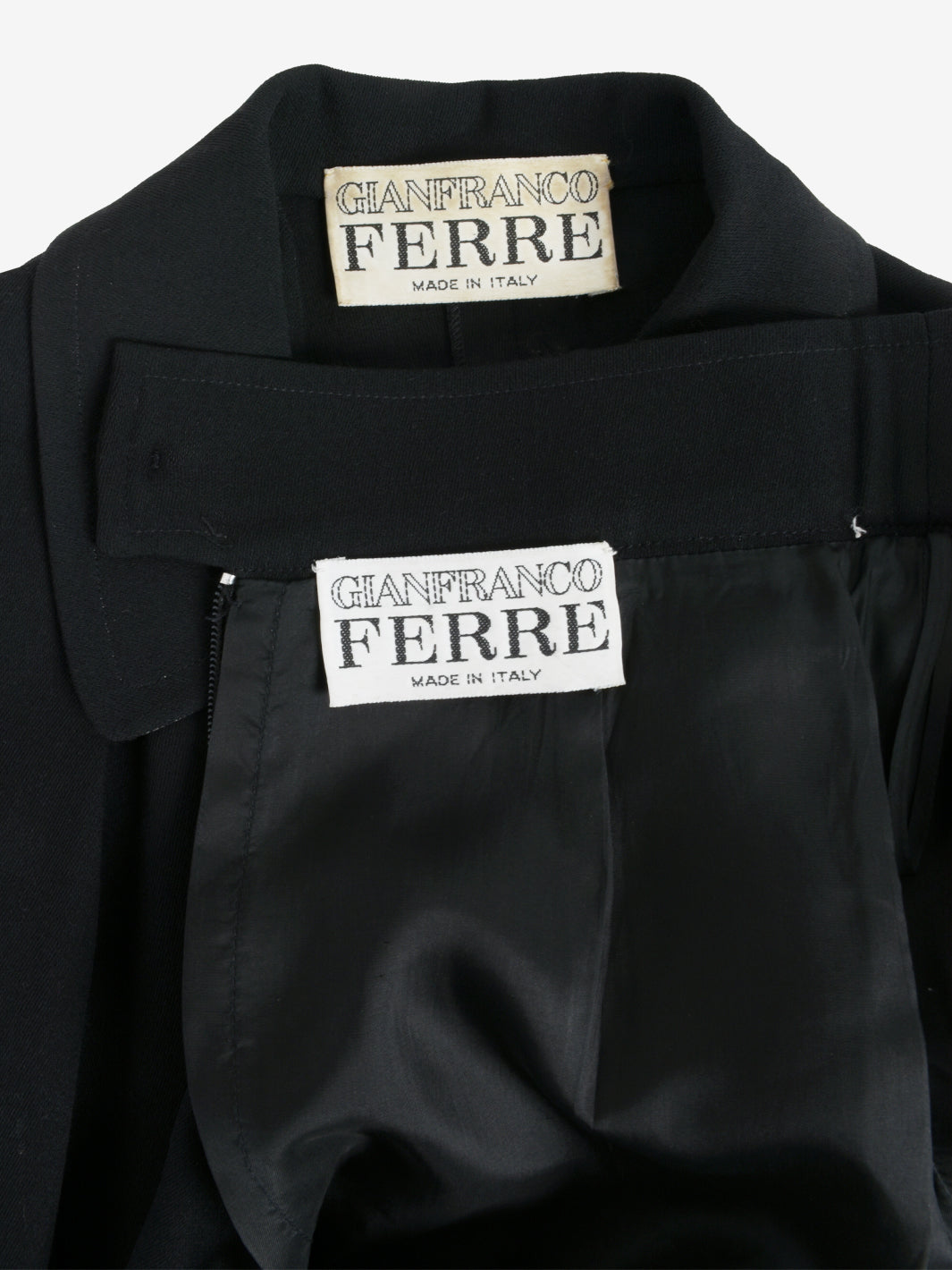 Gianfranco Ferré Black Suit With Jewels Buttons - 80s