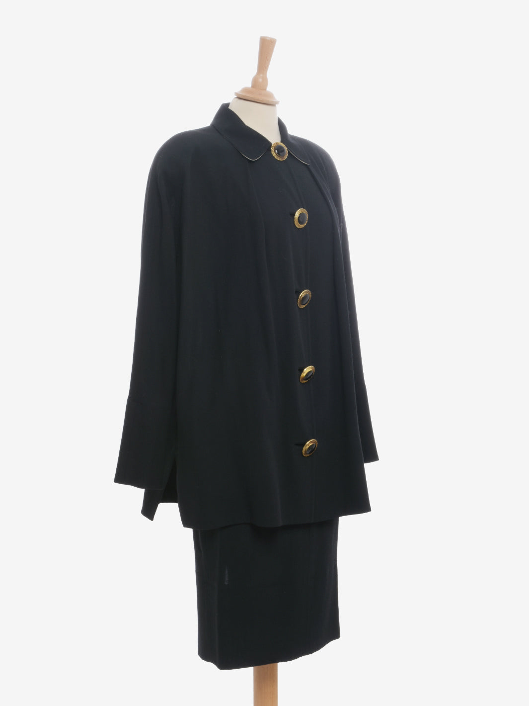 Gianfranco Ferré Black Suit With Jewels Buttons - 80s