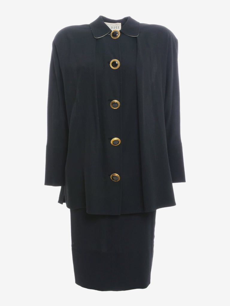 Gianfranco Ferré Black Suit With Jewels Buttons - 80s