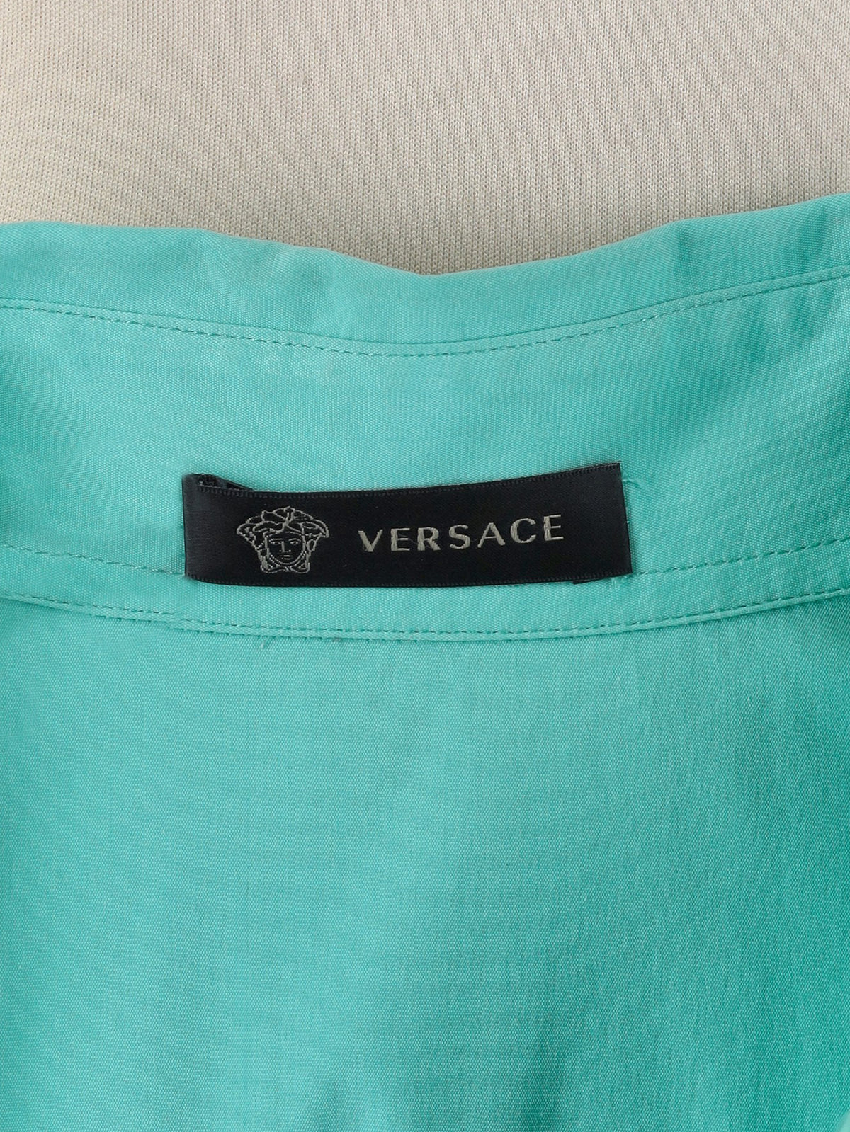 Versace Vintage Turquoise Cotton-Blend Shirt MR12926.13  Gianni Versace 