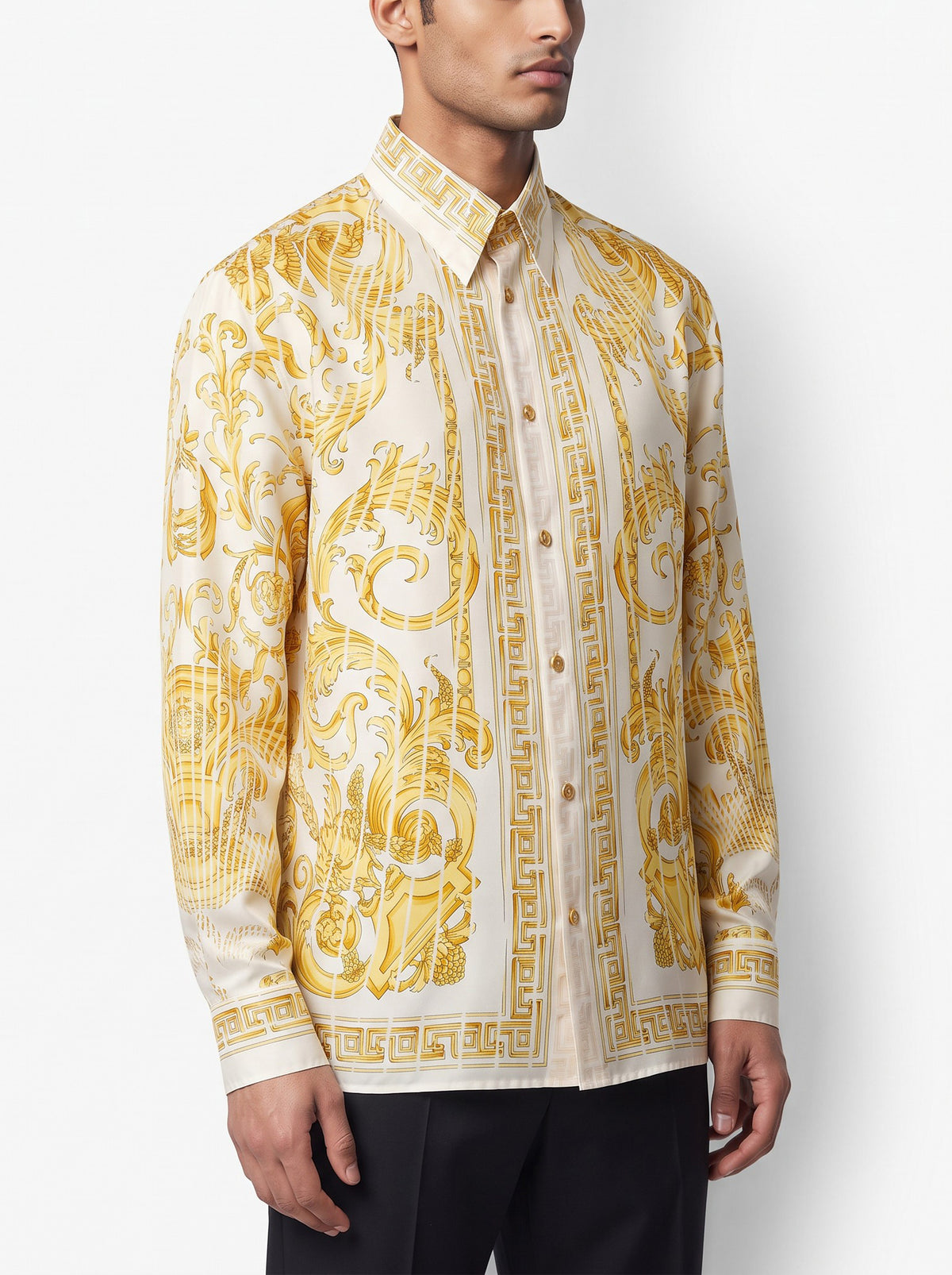 Versace Vintage Silk Baroque Print Shirt MR12926.19  Gianni Versace 